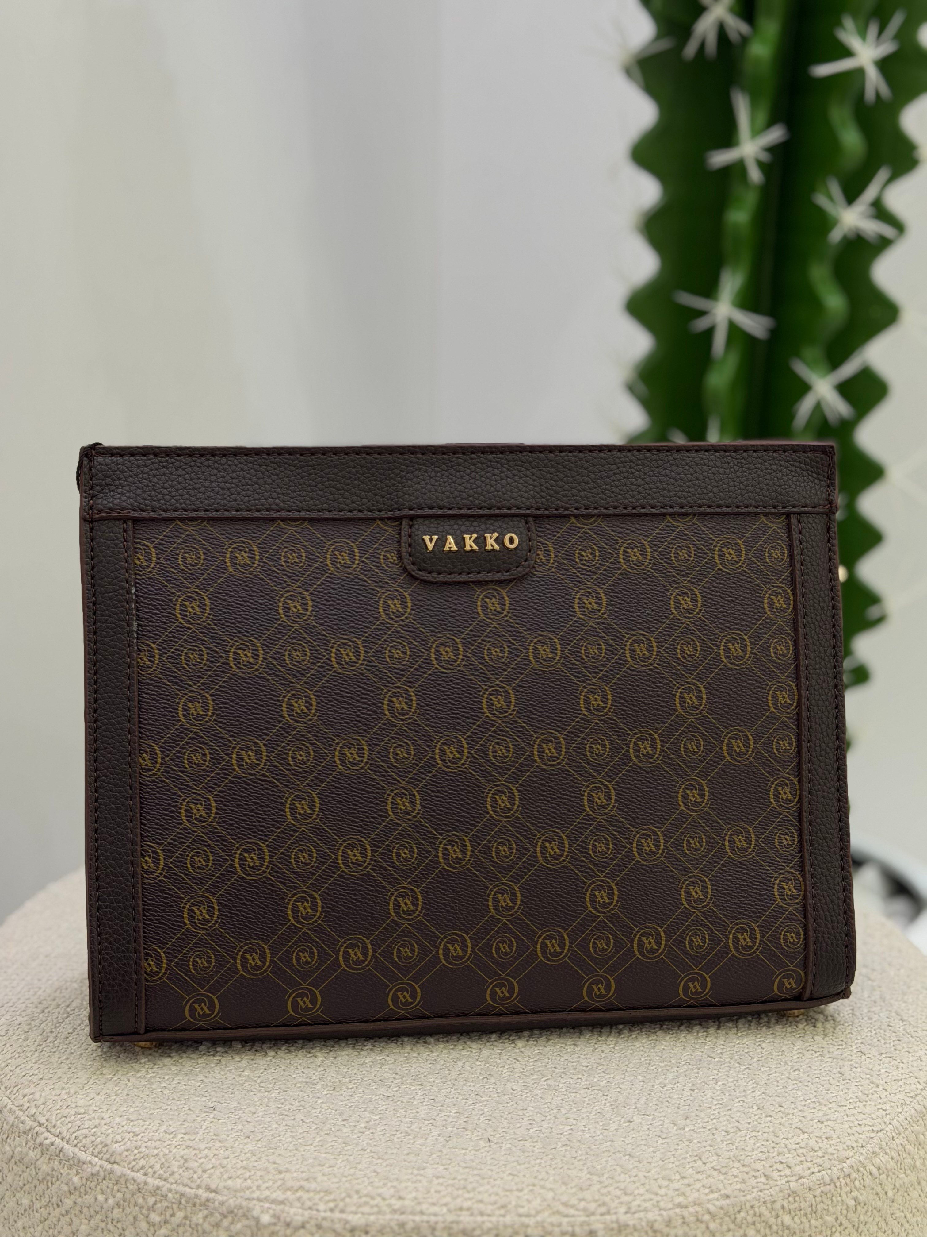 İthal Orj Marka Clutch Çanta Kahverengi