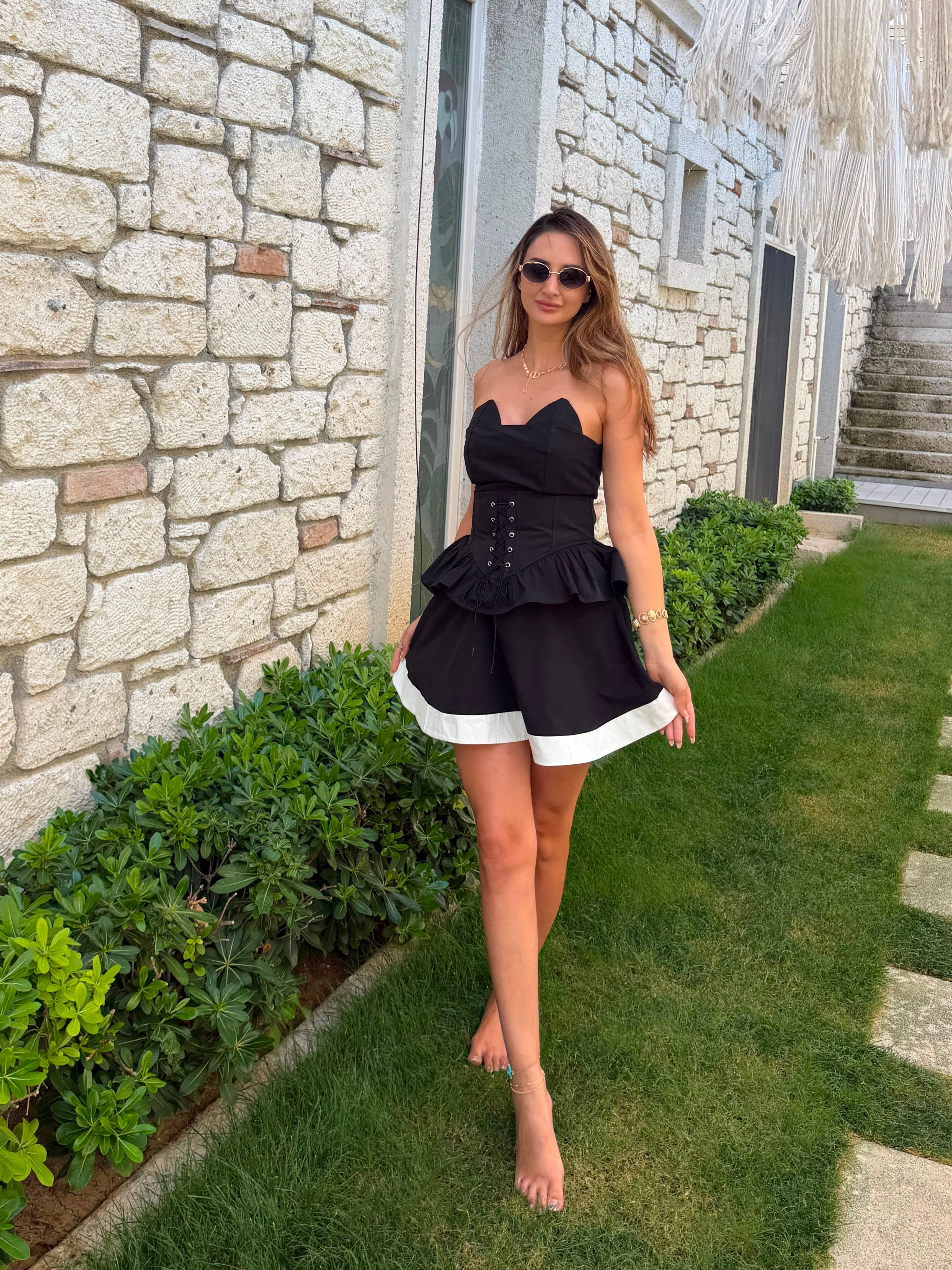 Lucia Korseli Elbise Siyah