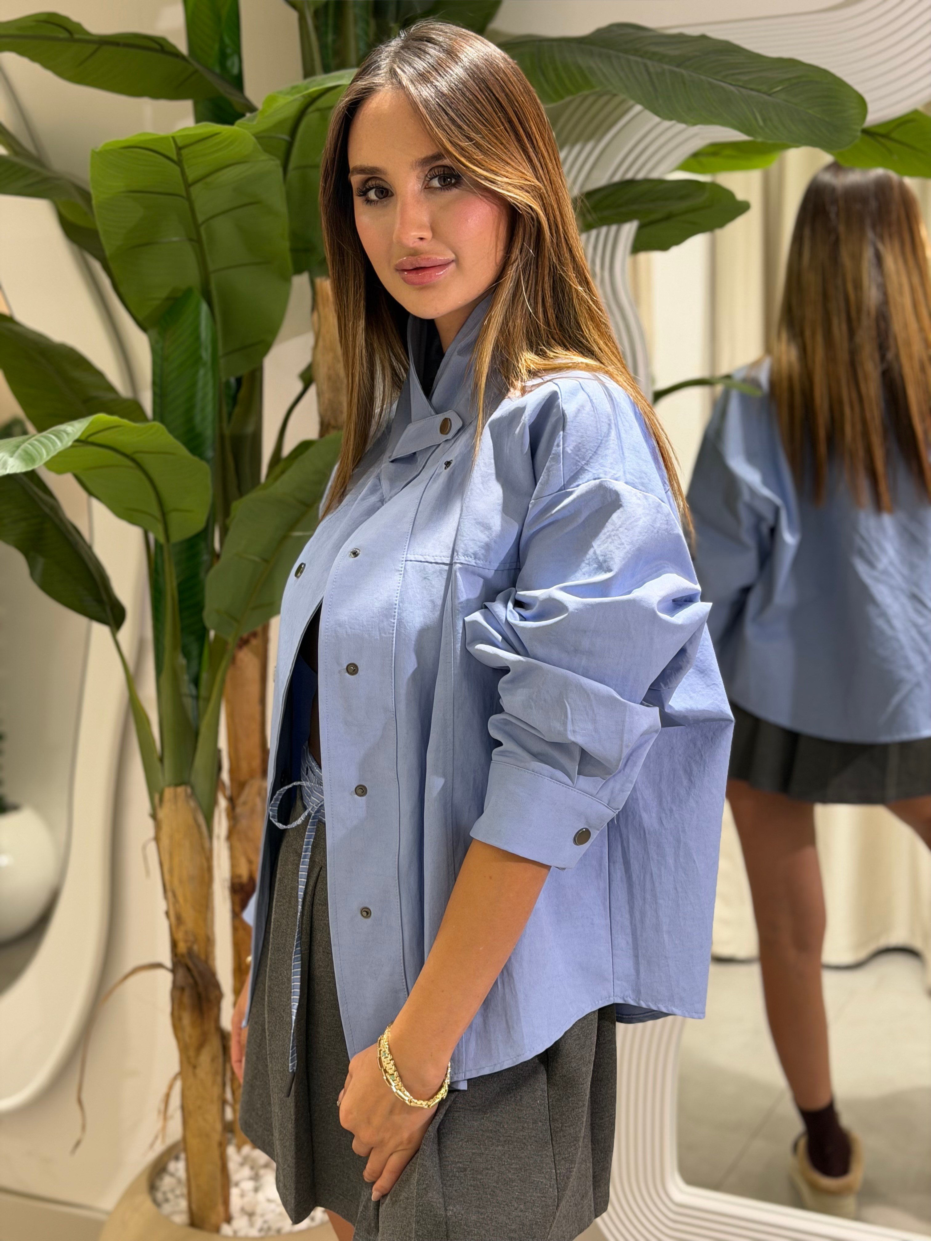 Polina Çıtçıtlı Dik Yaka Ceket Lila