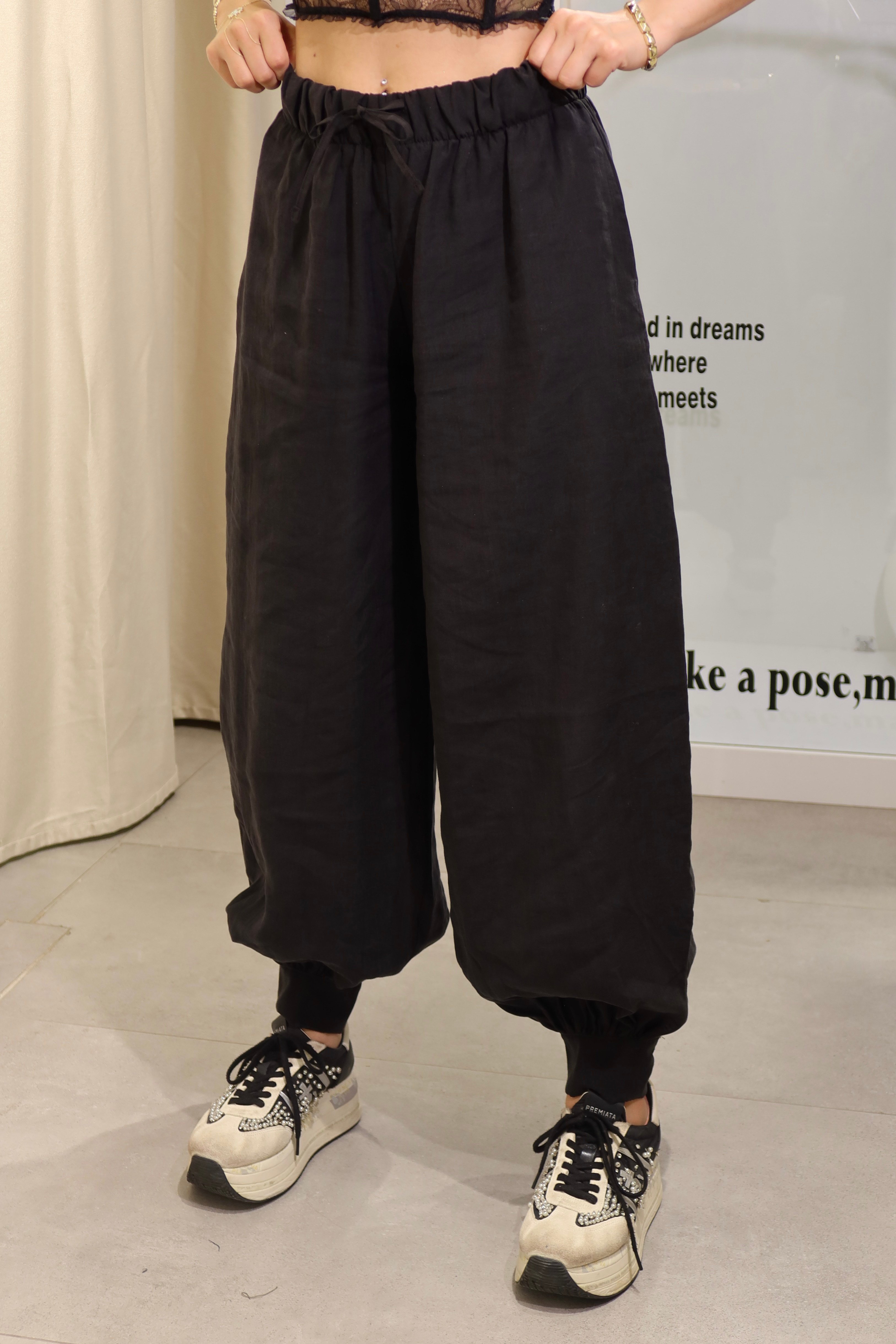 Proper Lastikli Şalvar Pantalon Siyah 