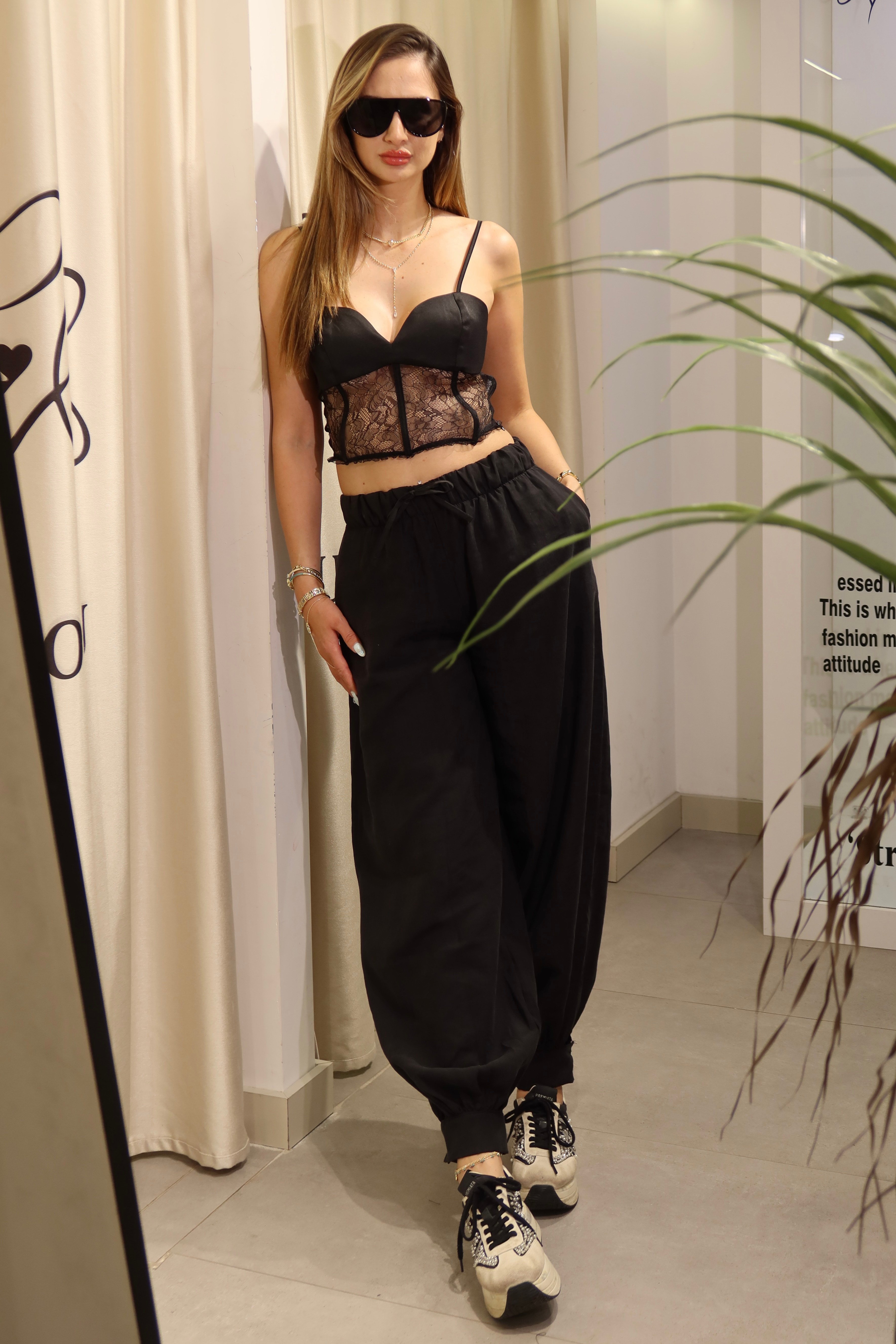 Proper Lastikli Şalvar Pantalon Siyah 