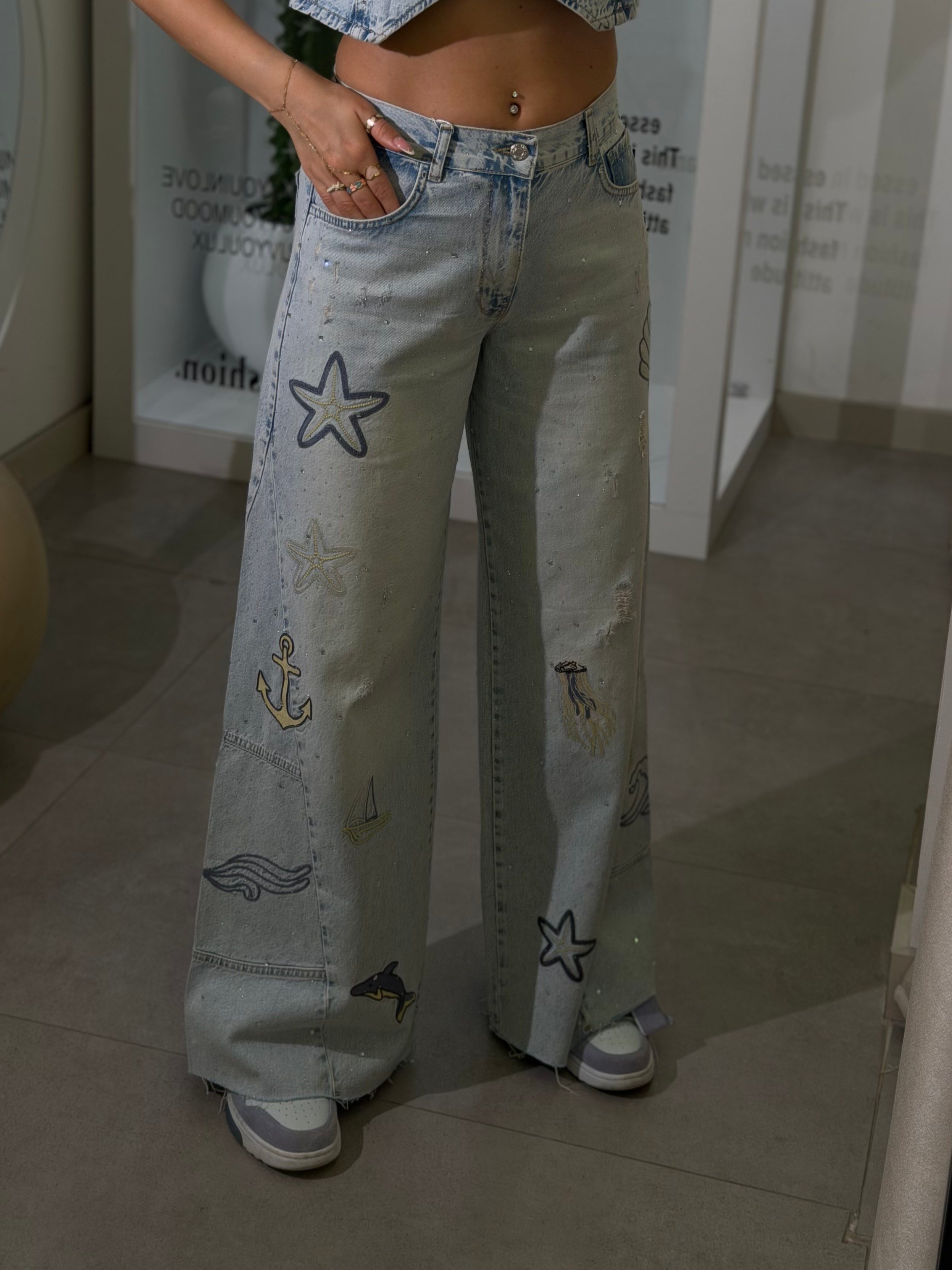 Rex Tasarım Model İşlemeli Jean Takım