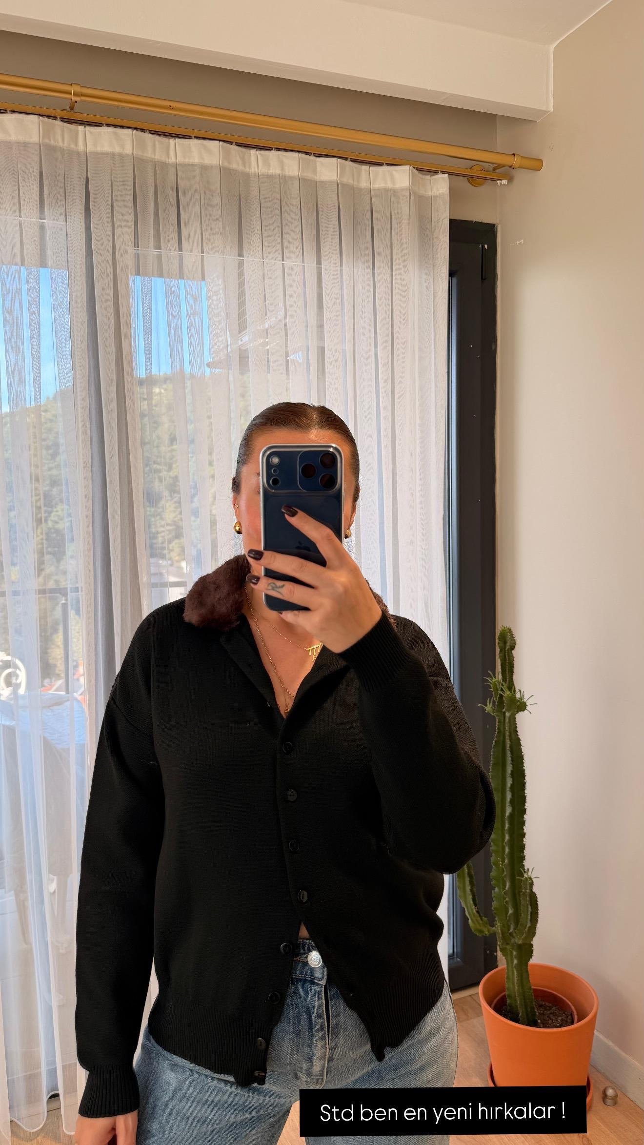 Kürk Detaylı Çelik Doku Hırka