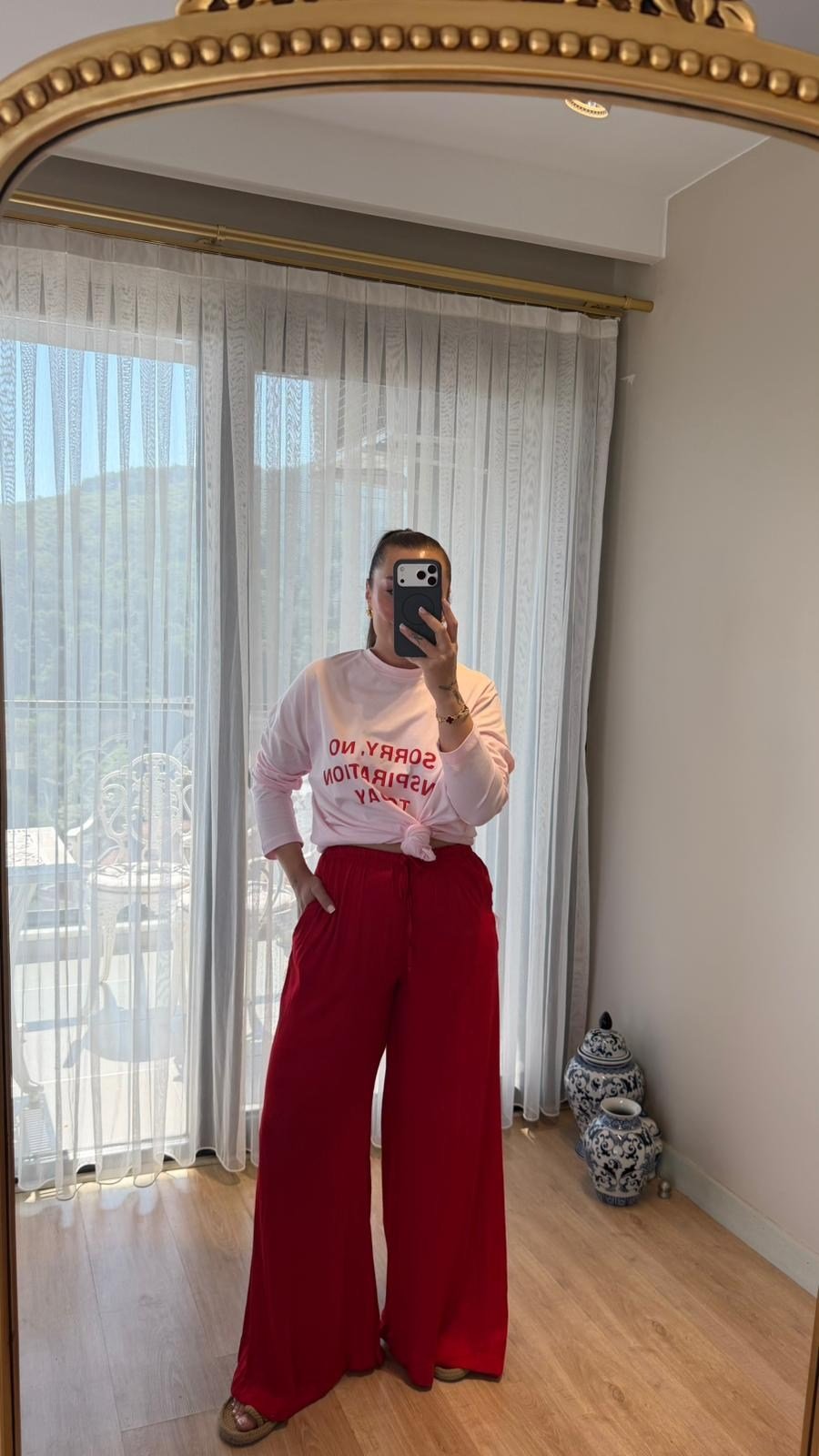Pembe İnce Sweatshirt