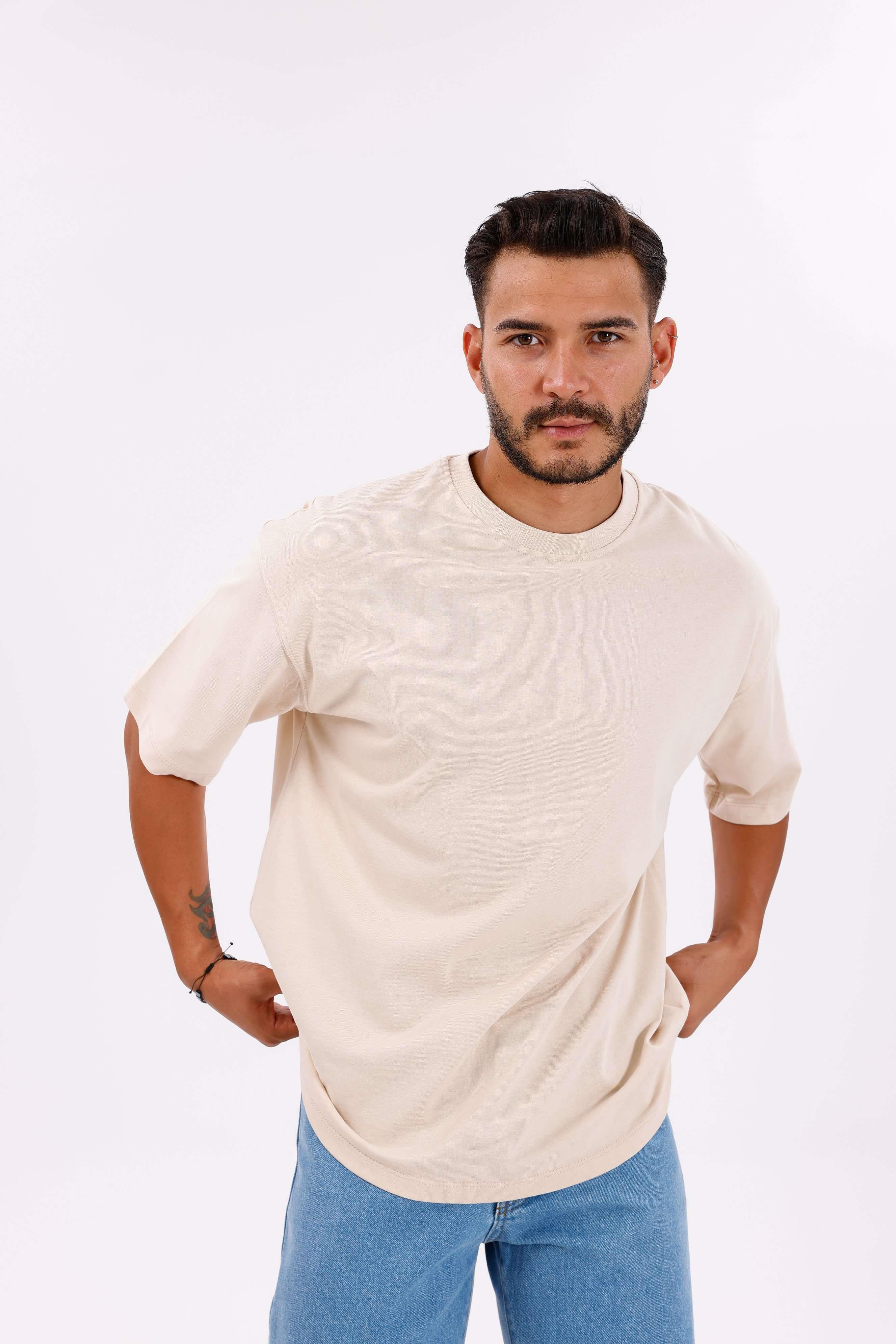 Oversize Basic 30/2 T-Shirt Bej