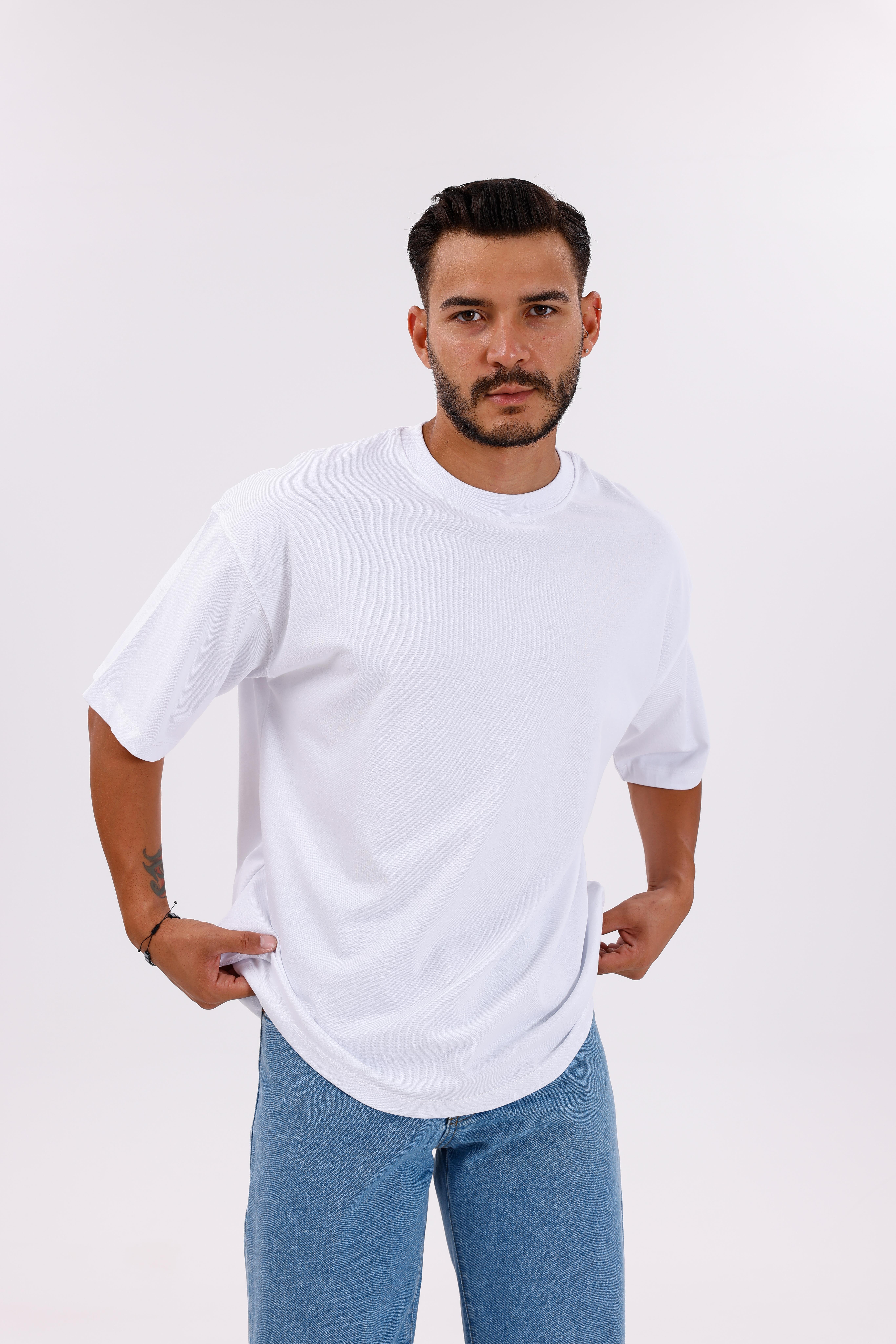 Oversize Basic 30/2 T-Shirt Beyaz