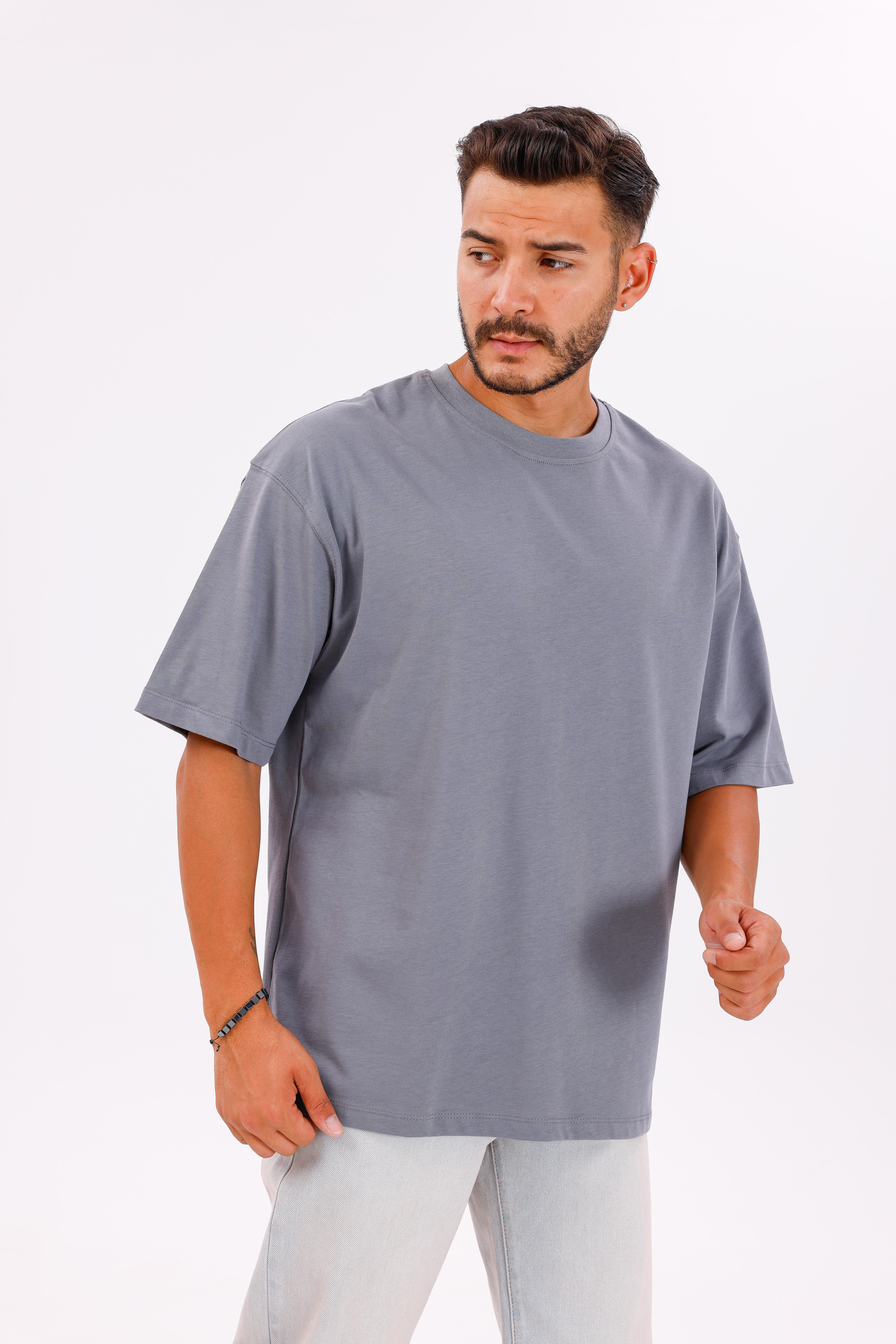 Oversize Basic 30/2 T-Shirt Füme