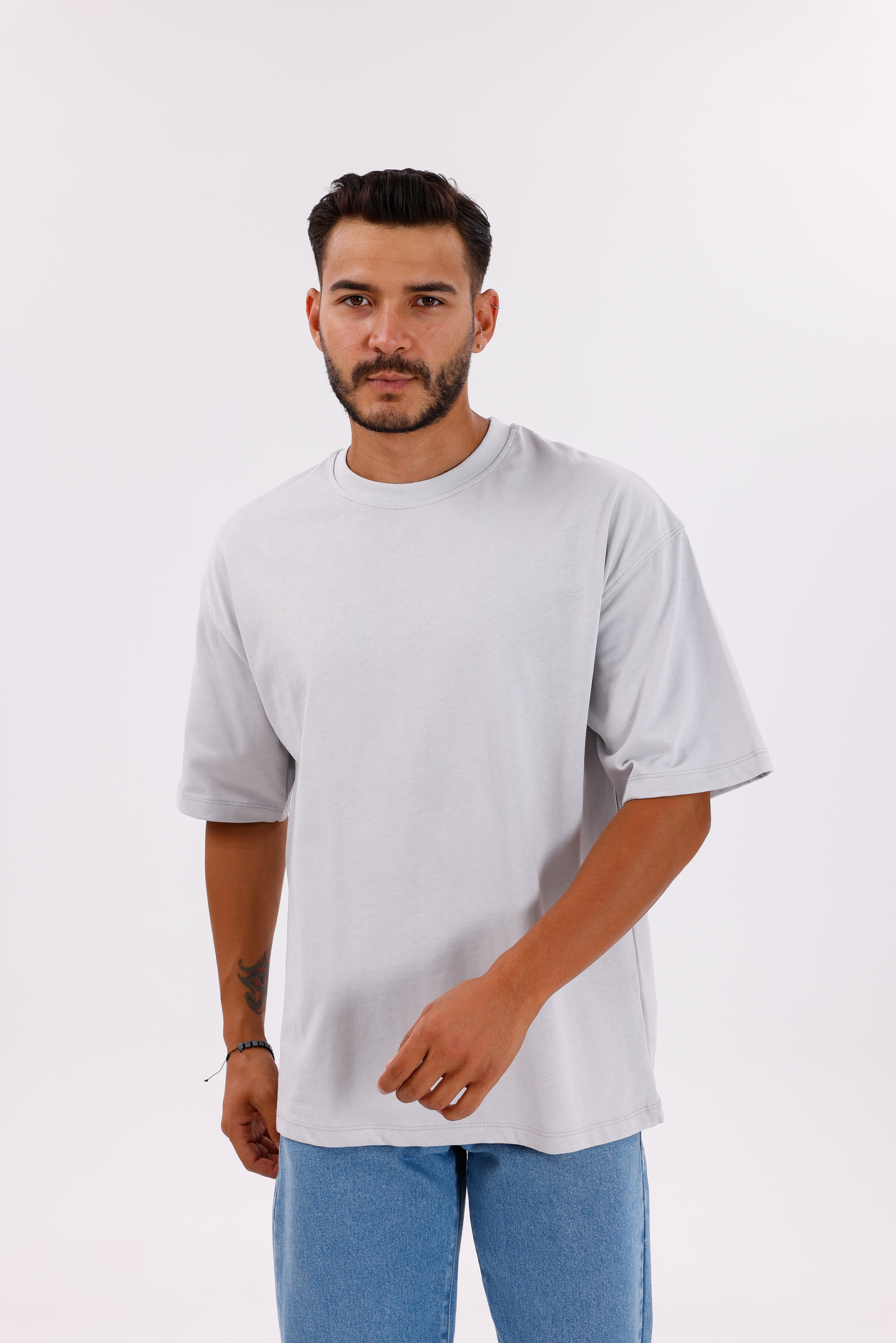 Oversize Basic 30/2 T-Shirt Gri