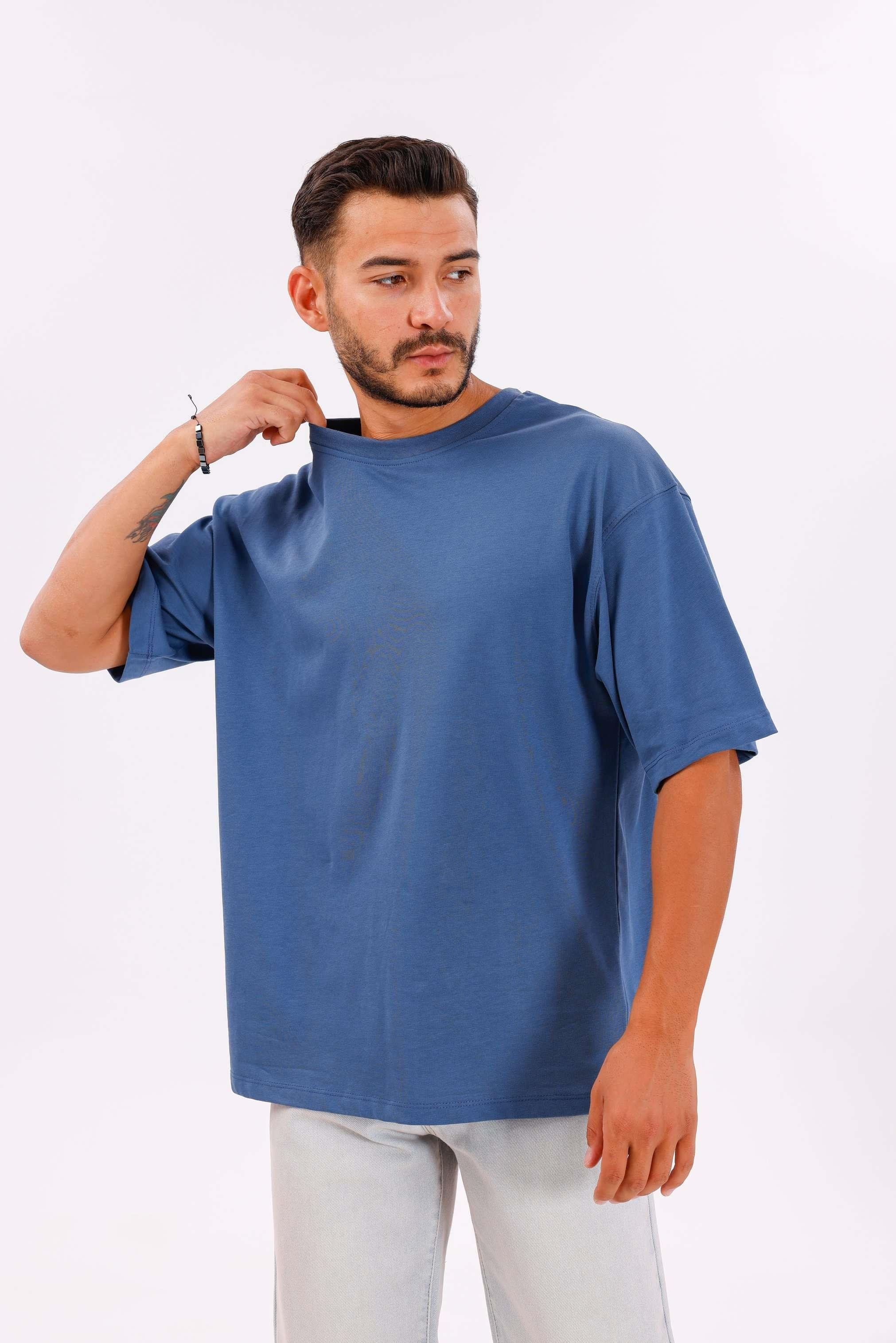Oversize Basic 30/2 T-Shirt İndigo