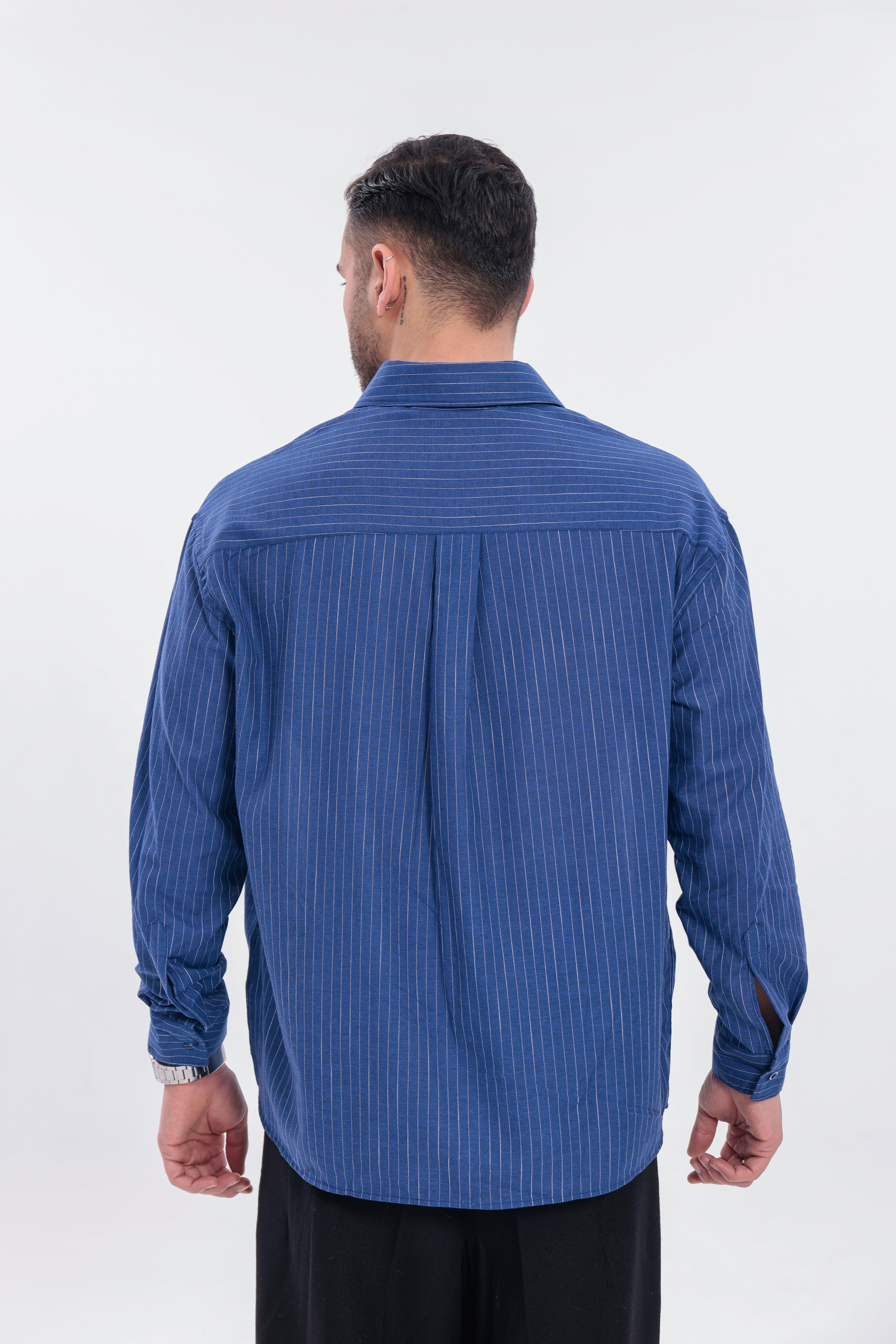 Oversize Çizgili Gömlek