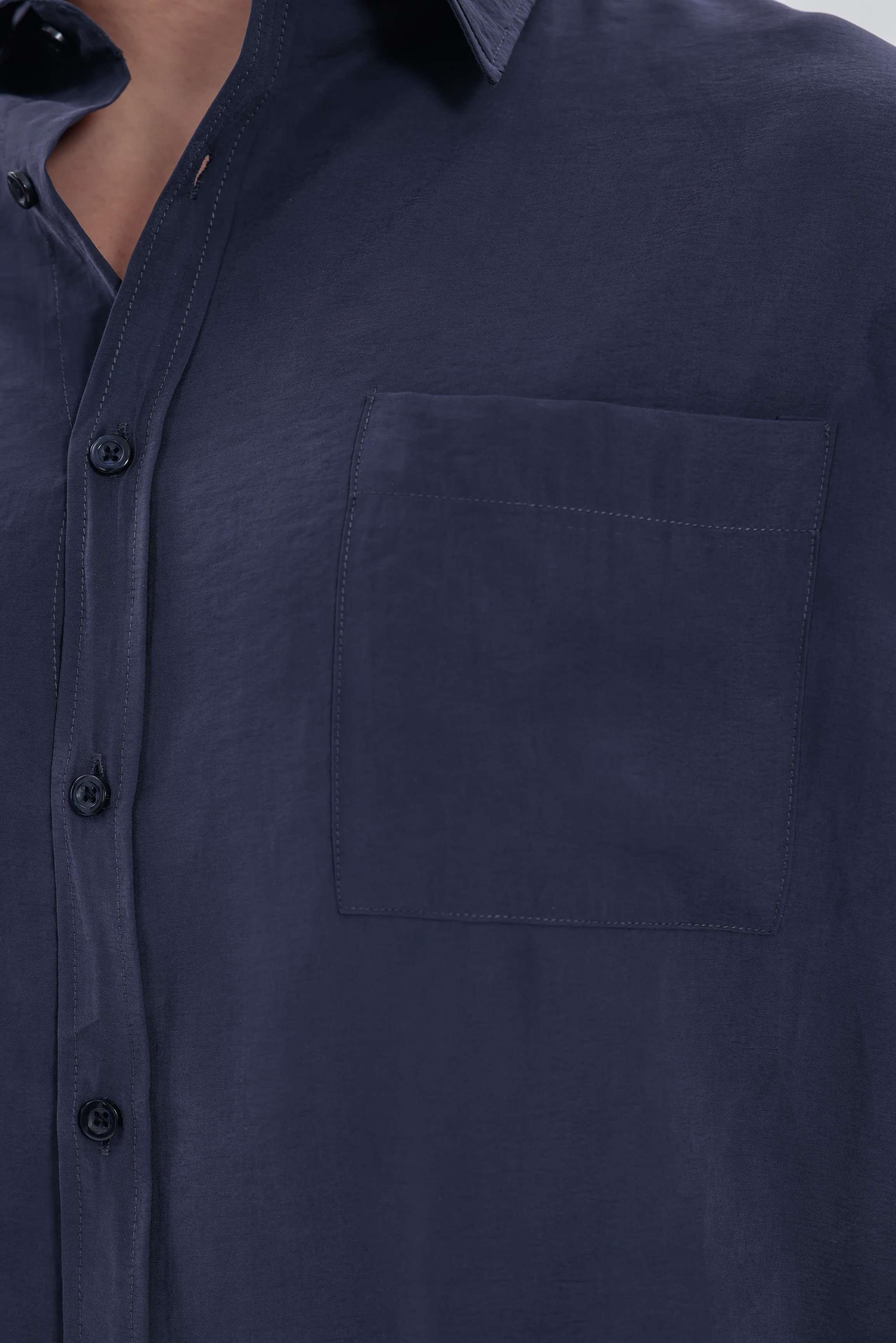 Oversize Modal Gömlek Lacivert