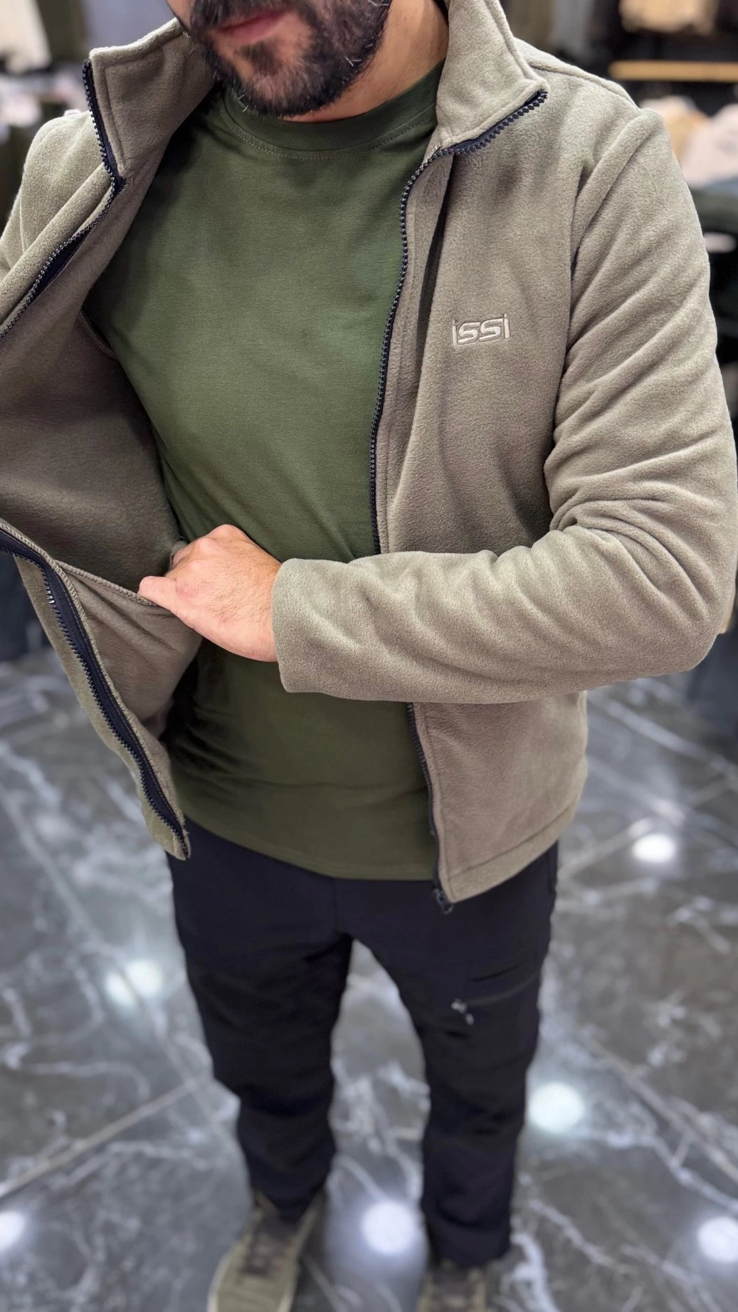 DÜZ POLAR HIRKA HAKİ