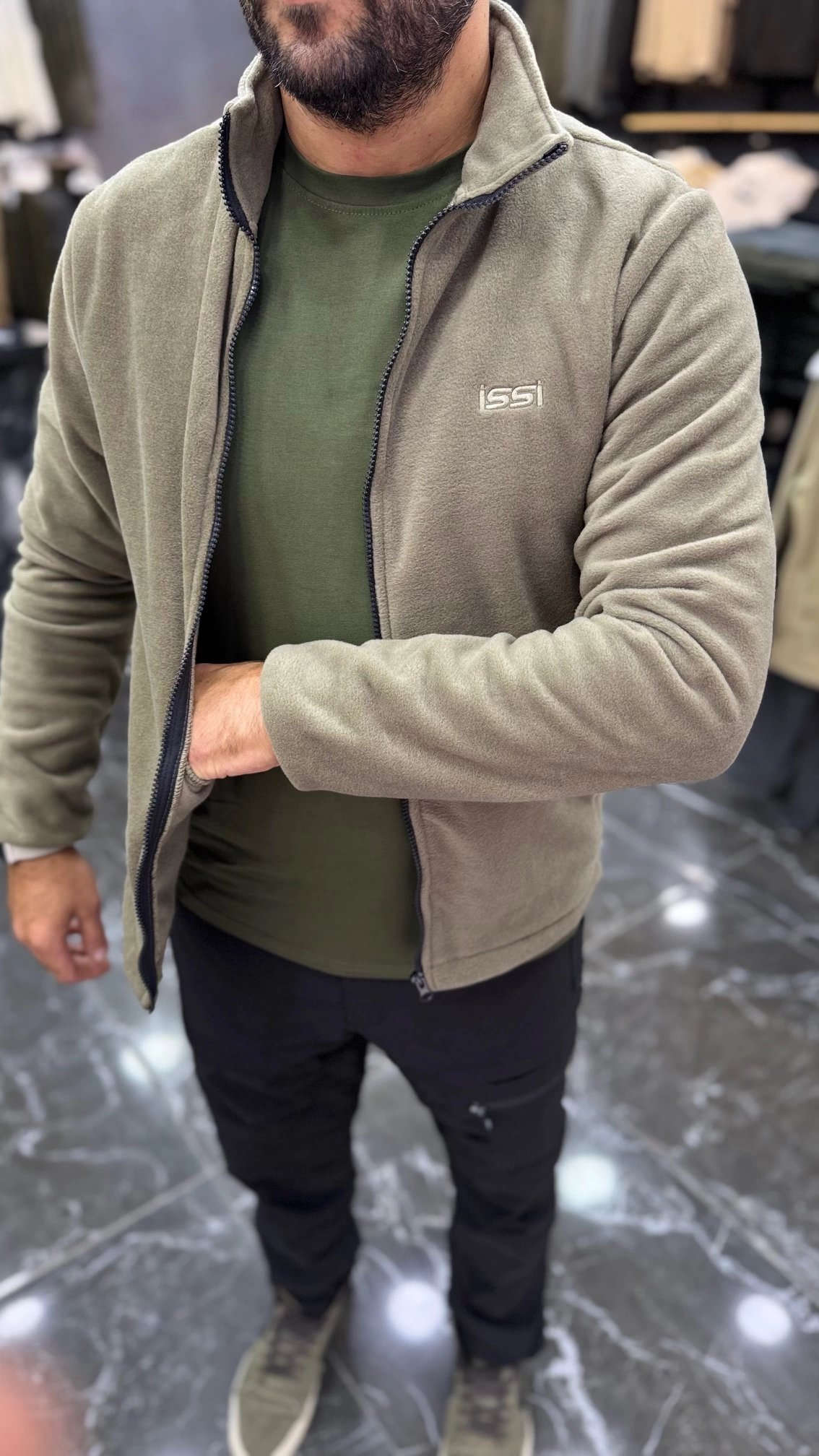 DÜZ POLAR HIRKA HAKİ