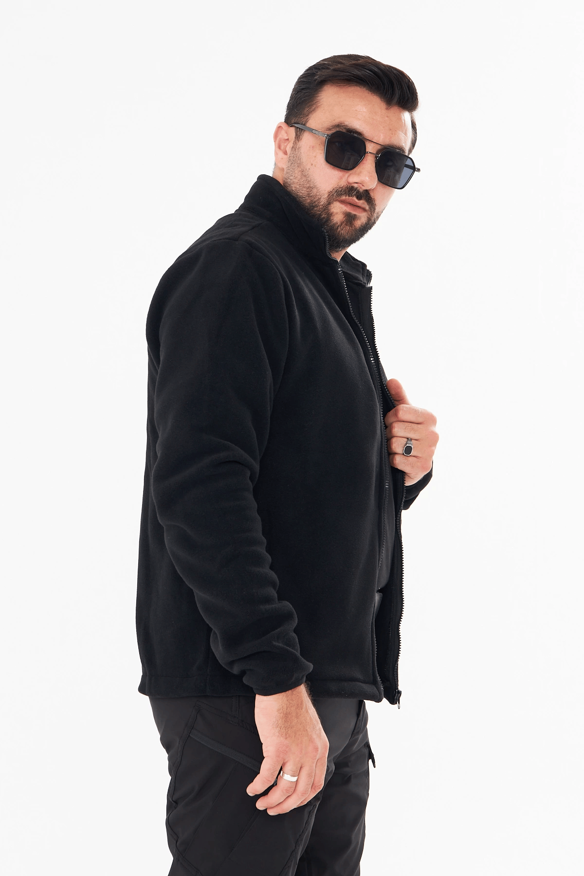 DÜZ POLAR HIRKA SİYAH