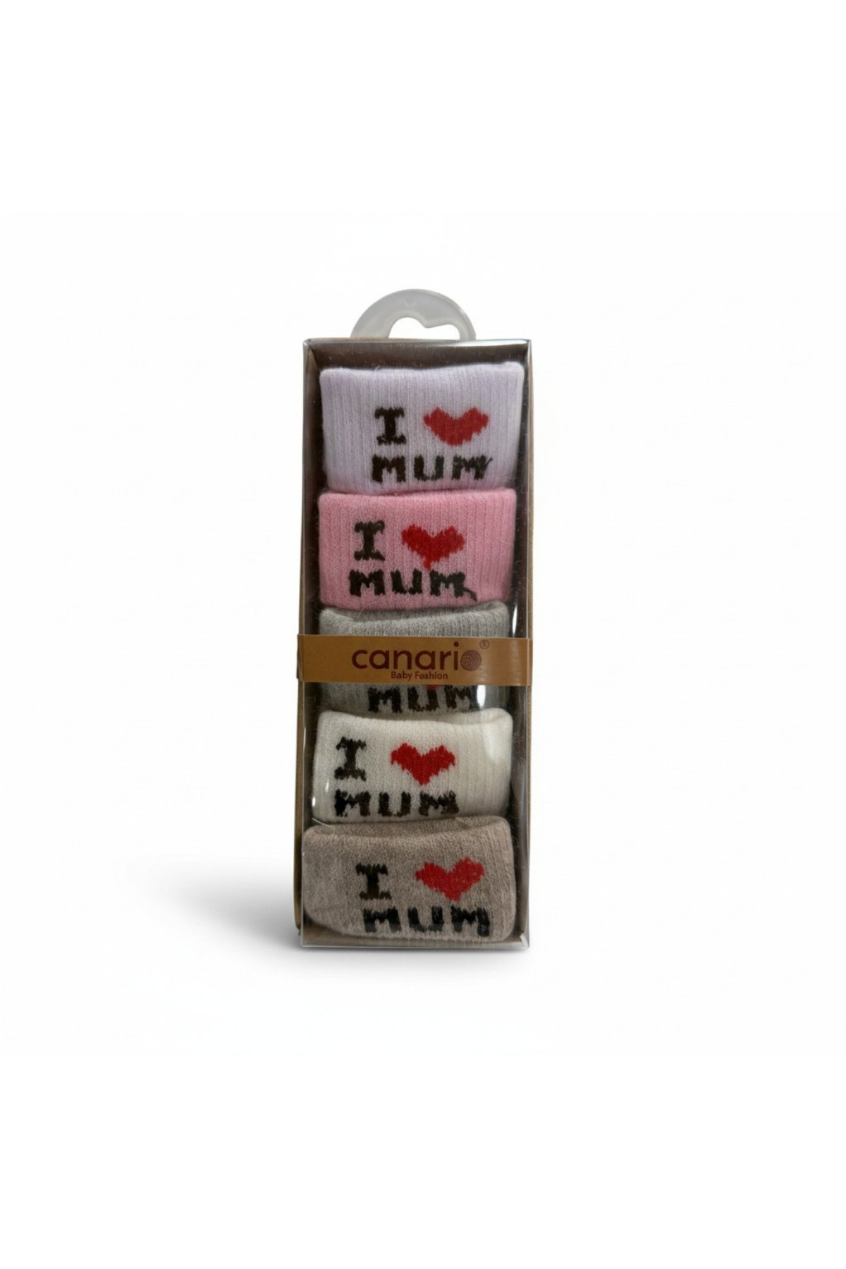 Bebek Çorabı 5'li Set - I Love Mum Desenli