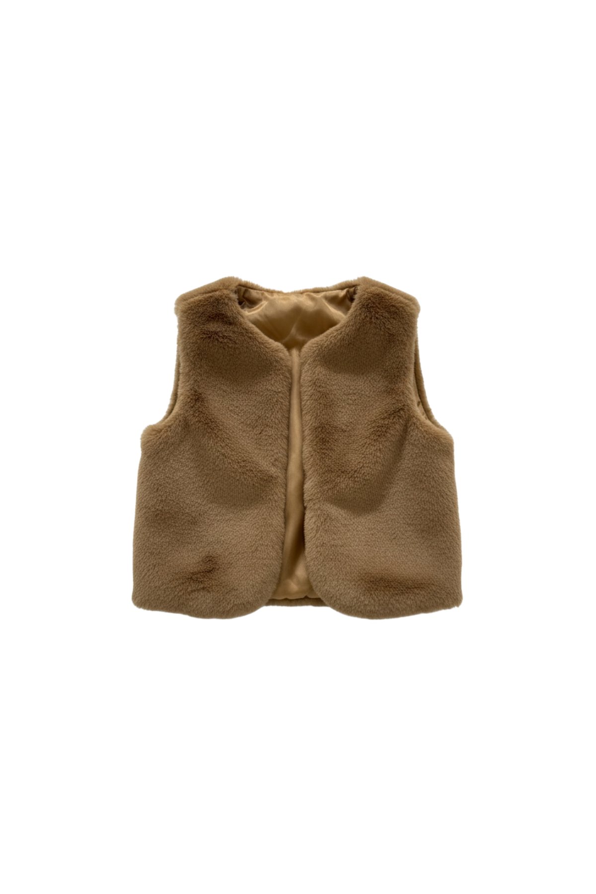 Kız Bebek 3’lü Kürk Yelek, Fitilli Bluz ve Şort Takımı