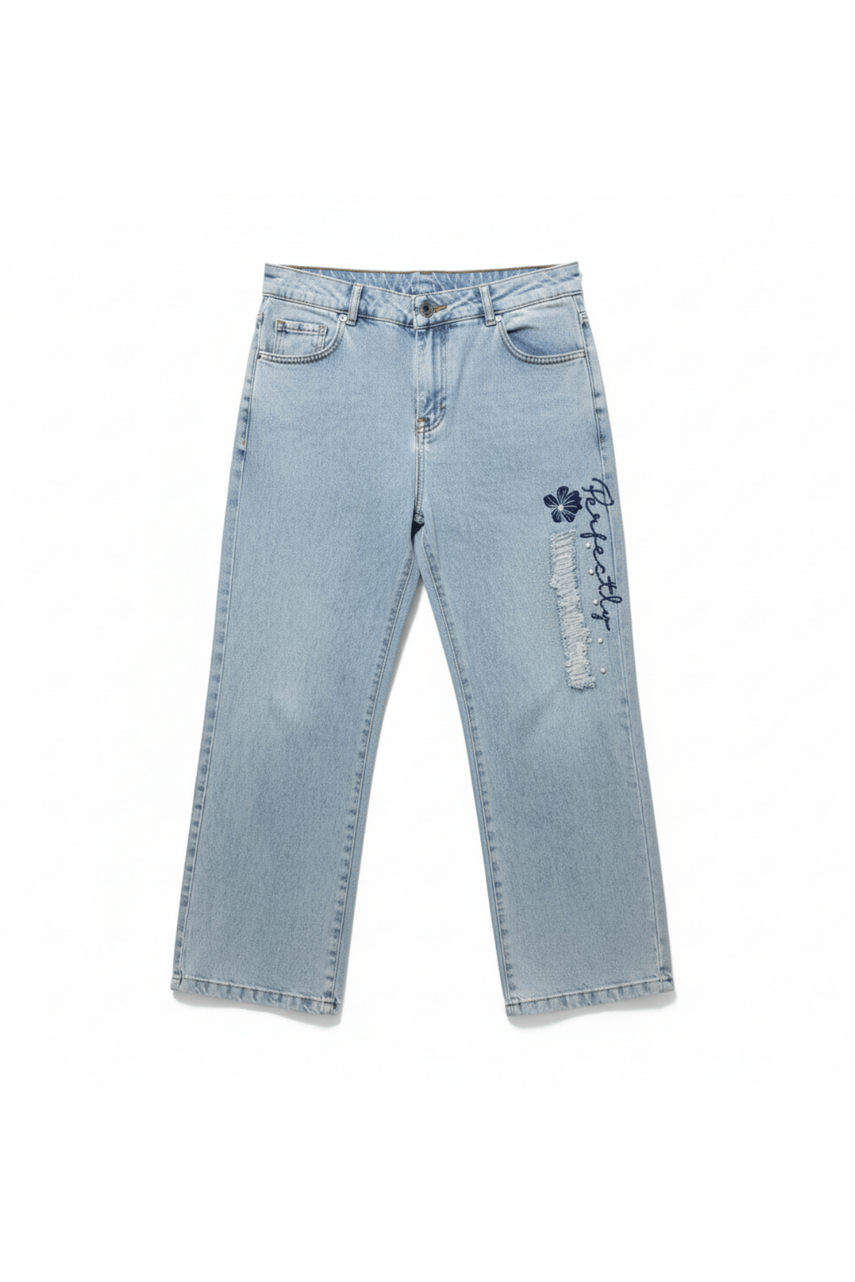 Kız Çocuk 3’lü Triko Hırka, Gömlek ve Denim Pantolon Takımı