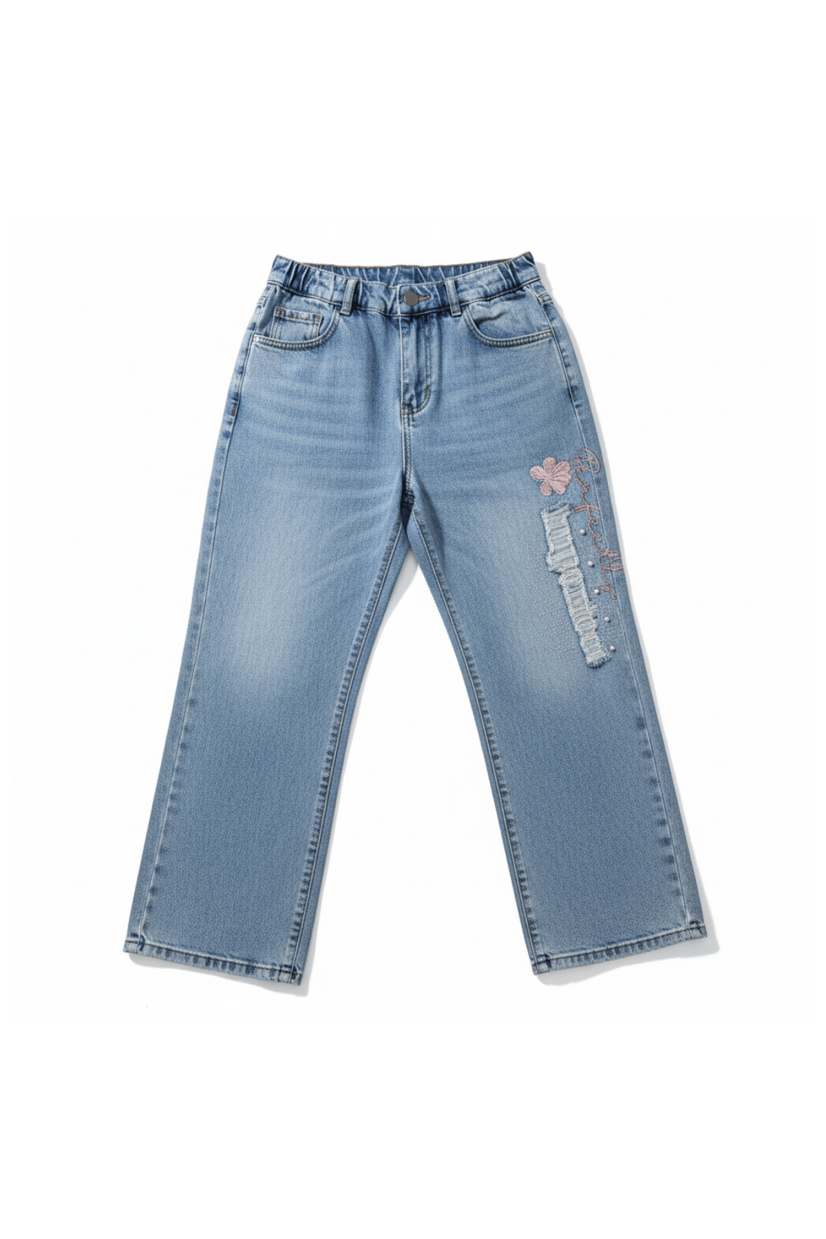 Kız Çocuk 3'lü Triko & Denim Takım