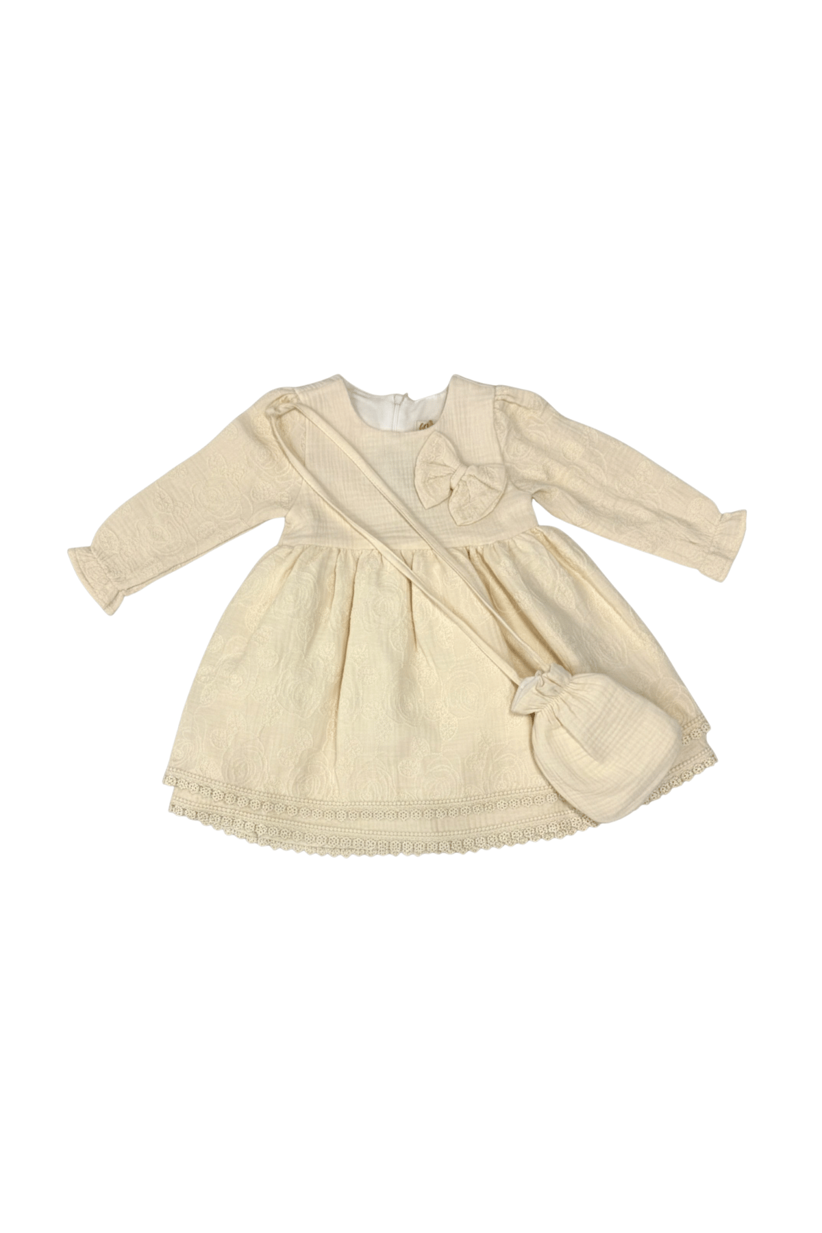 Muslin Çiçekli Kız Çocuk Elbise