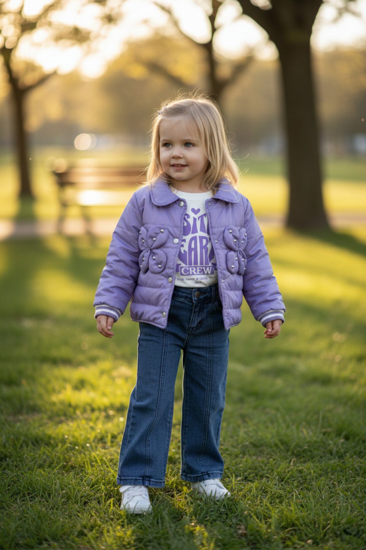 Papatya Desenli Kız Takım