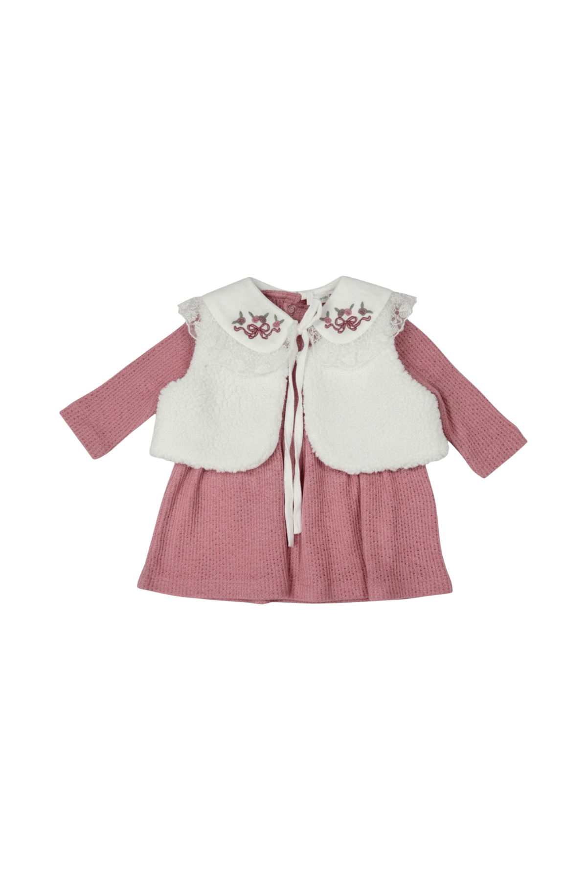 Peluş Yelekli Kız Elbise