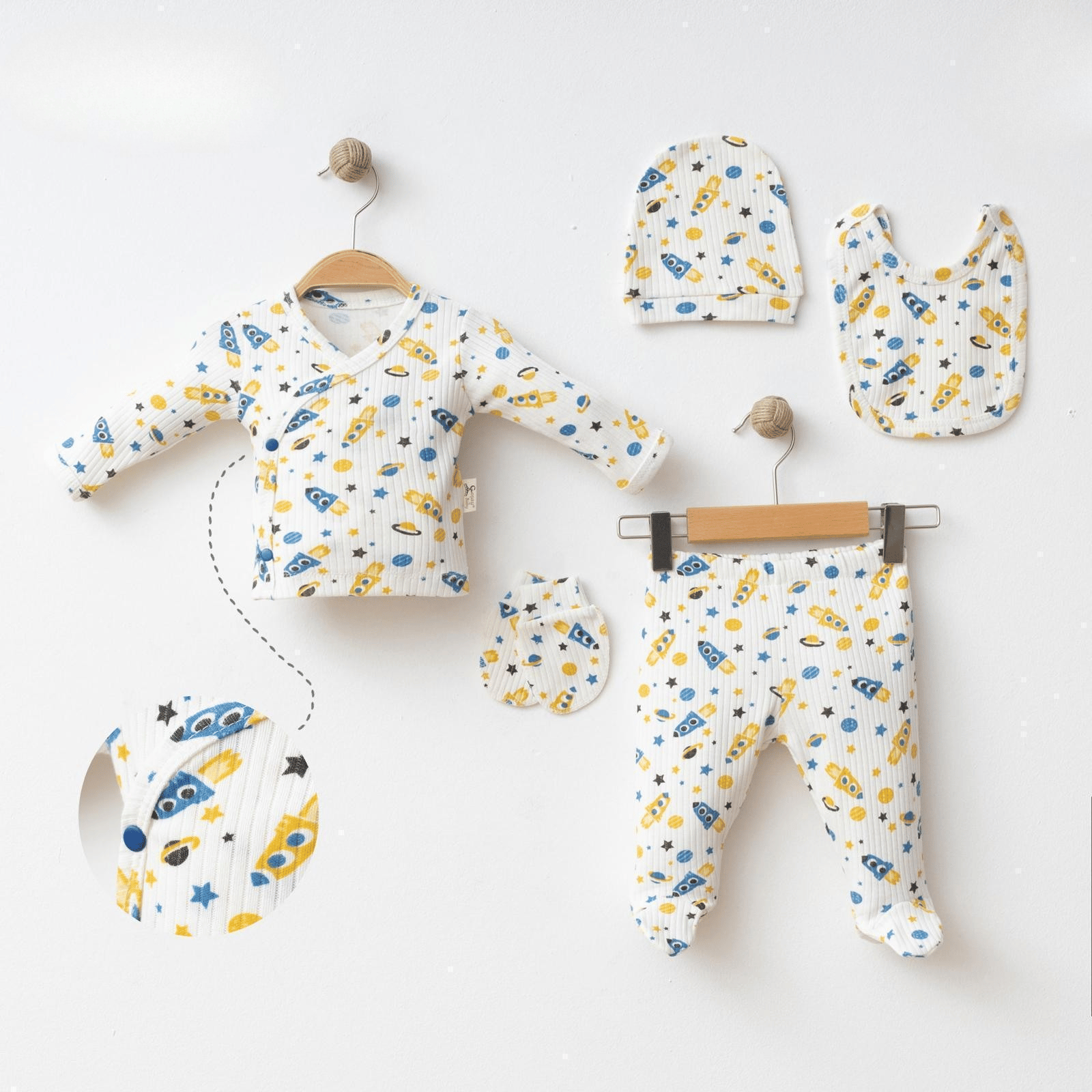 Roket Baskılı 5'li Set