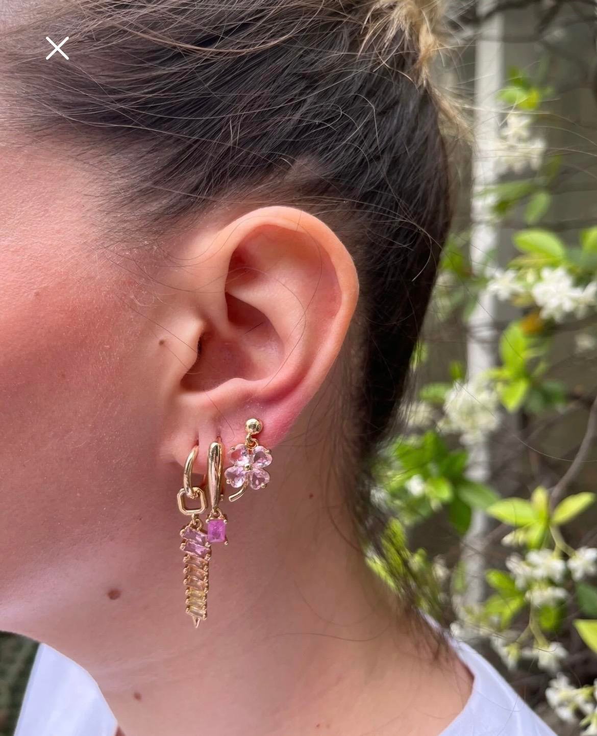 Zarif Çiçek Detaylı 3'lü Küpe Seti – Bahar Esintisi Stiline Yansısın!