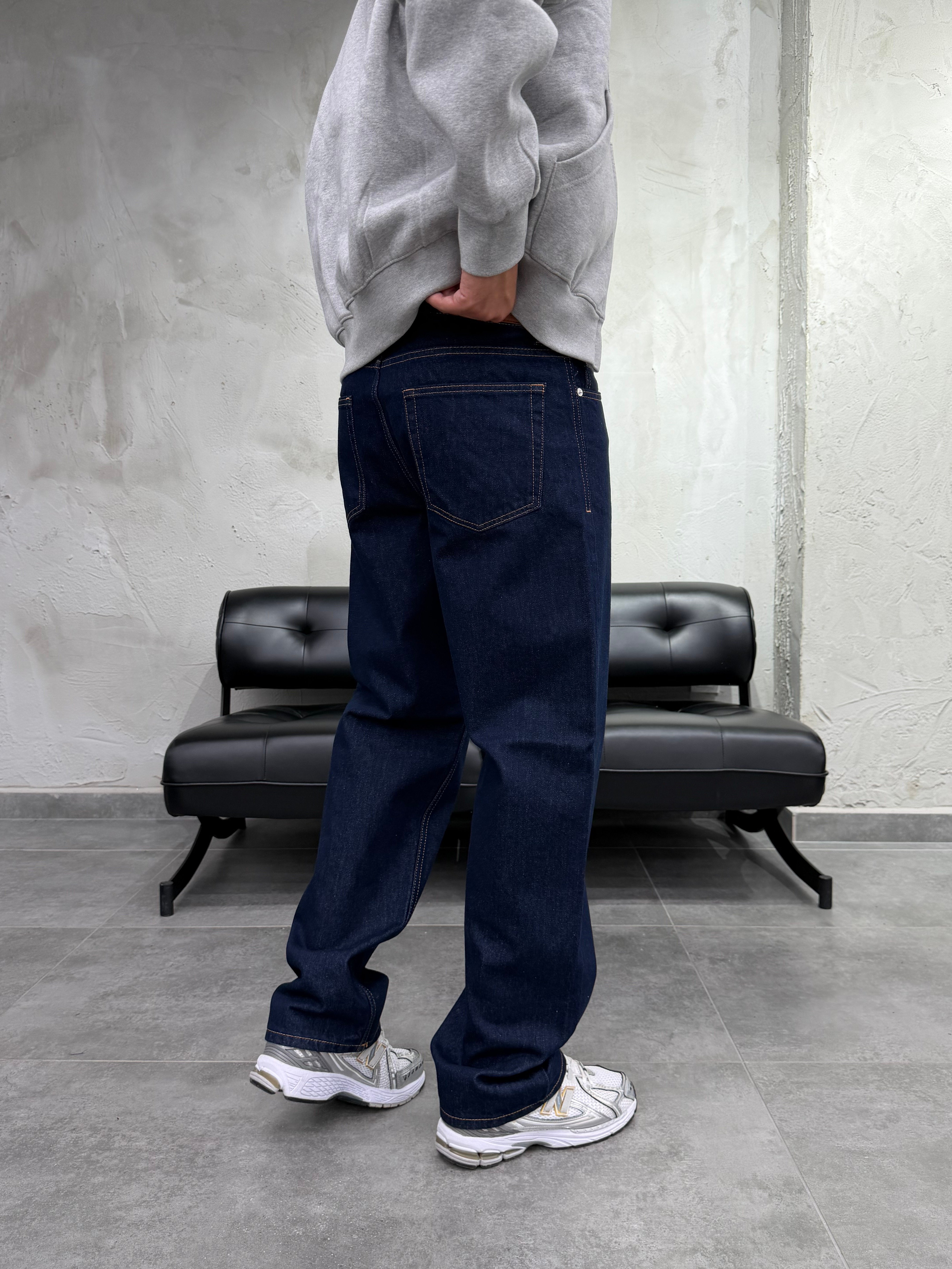 Baggy Fit Koyu Lacivert Jean