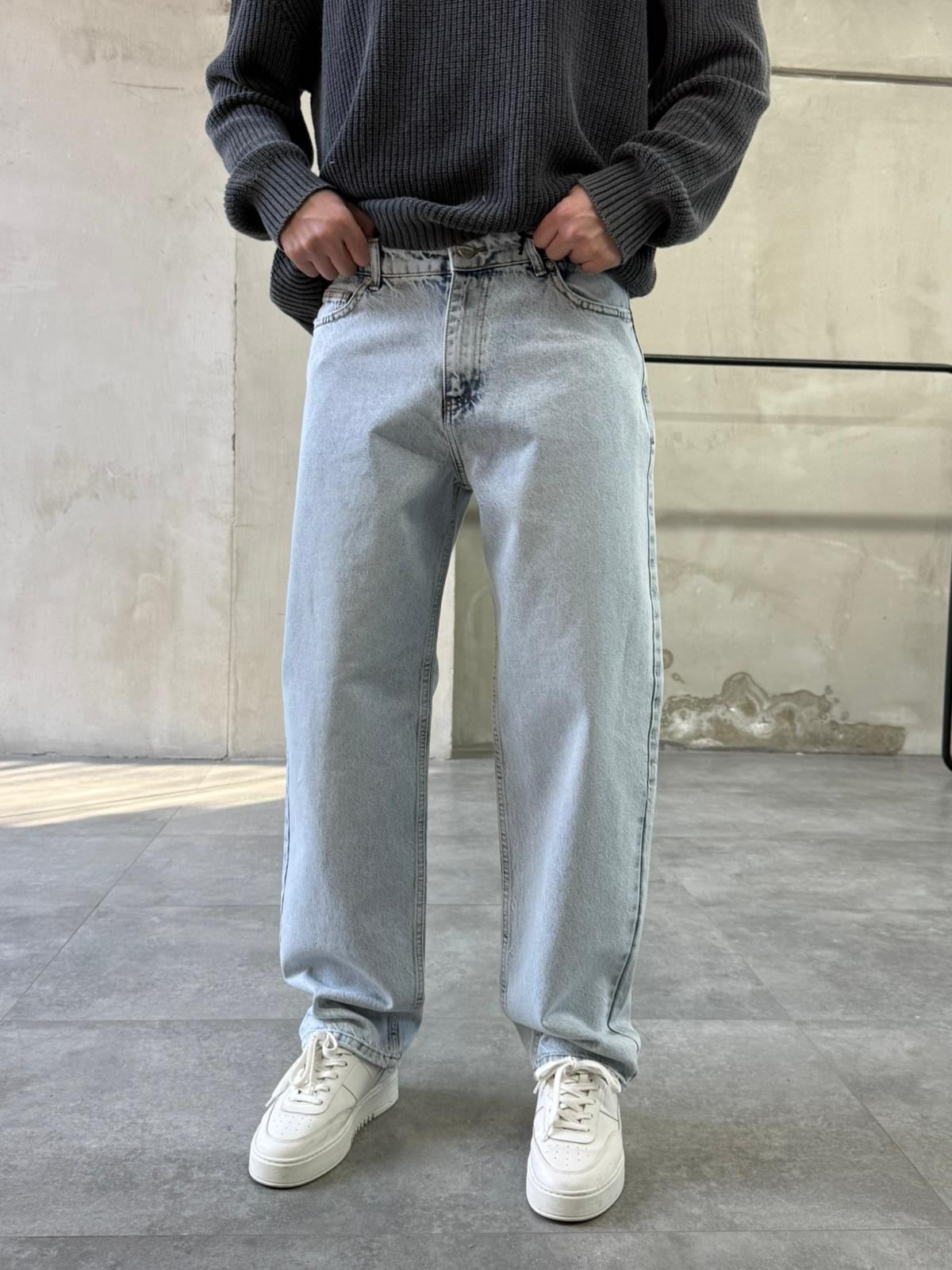 Basic Buz Mavi Baggy Jean