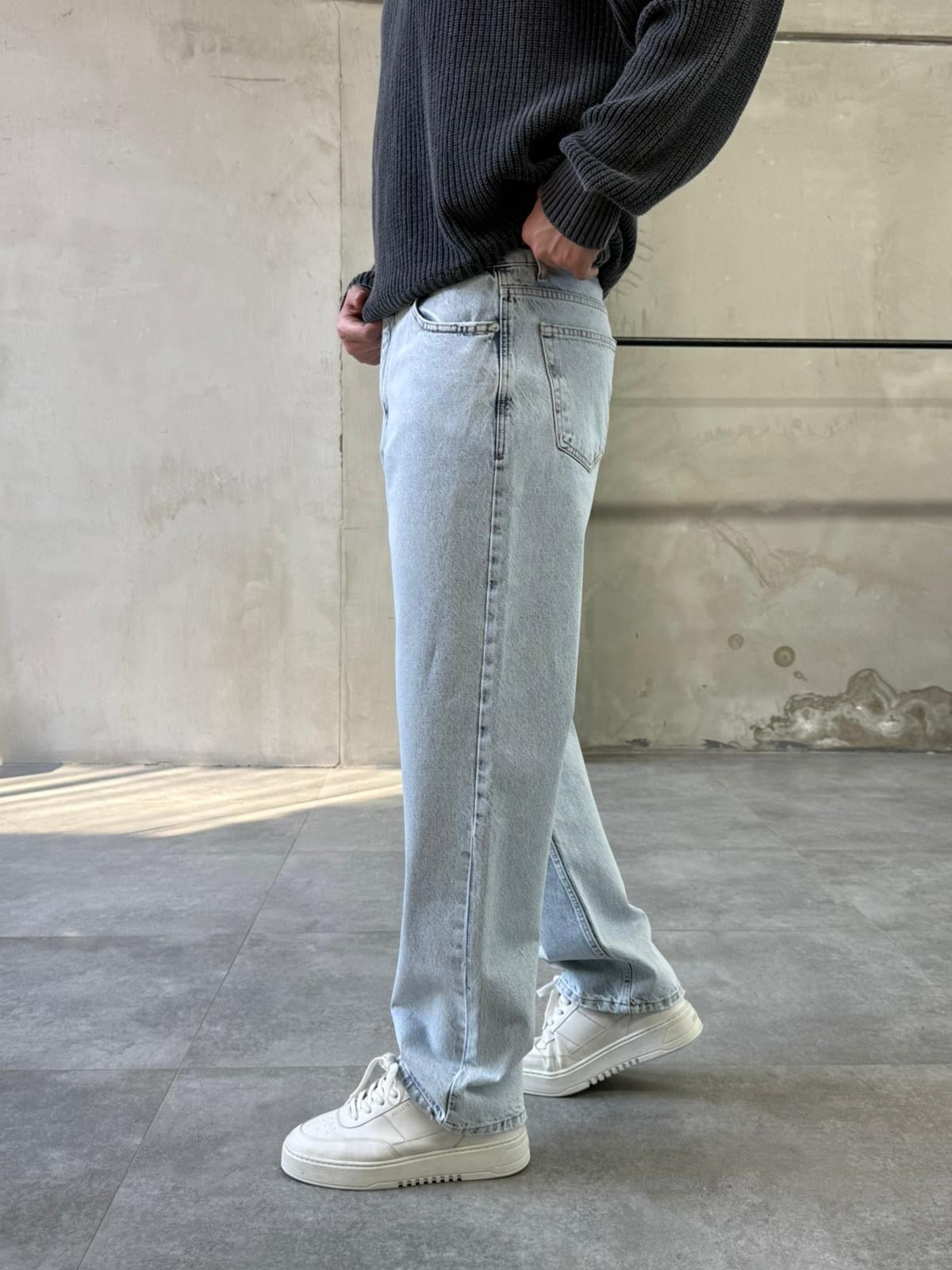 Basic Buz Mavi Baggy Jean
