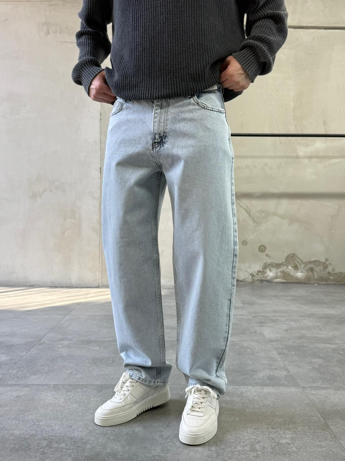 Basic Buz Mavi Baggy Jean
