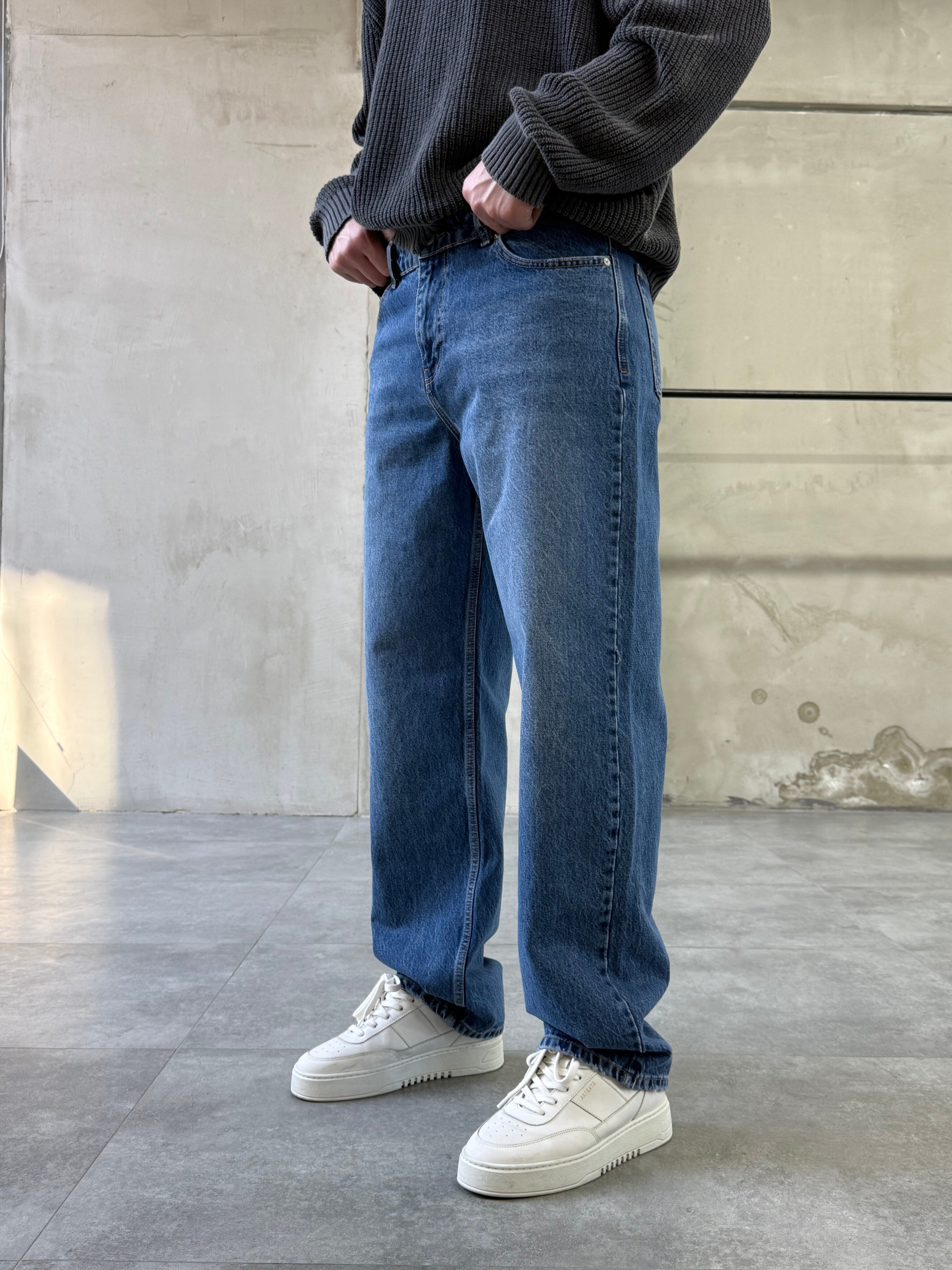 Basic Koyu Mavi Baggy Jean