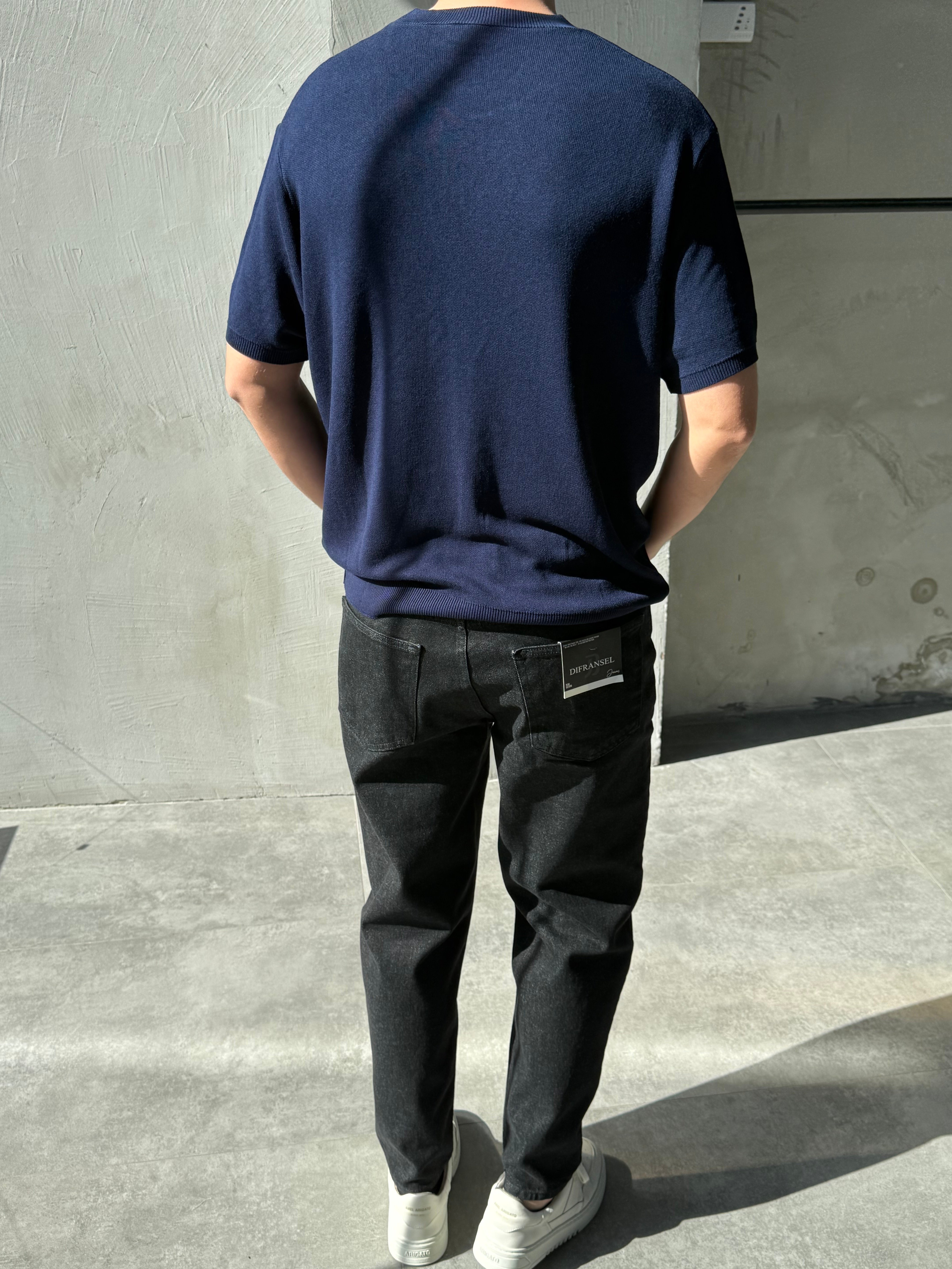 Basic Lacivert Triko T-shirt