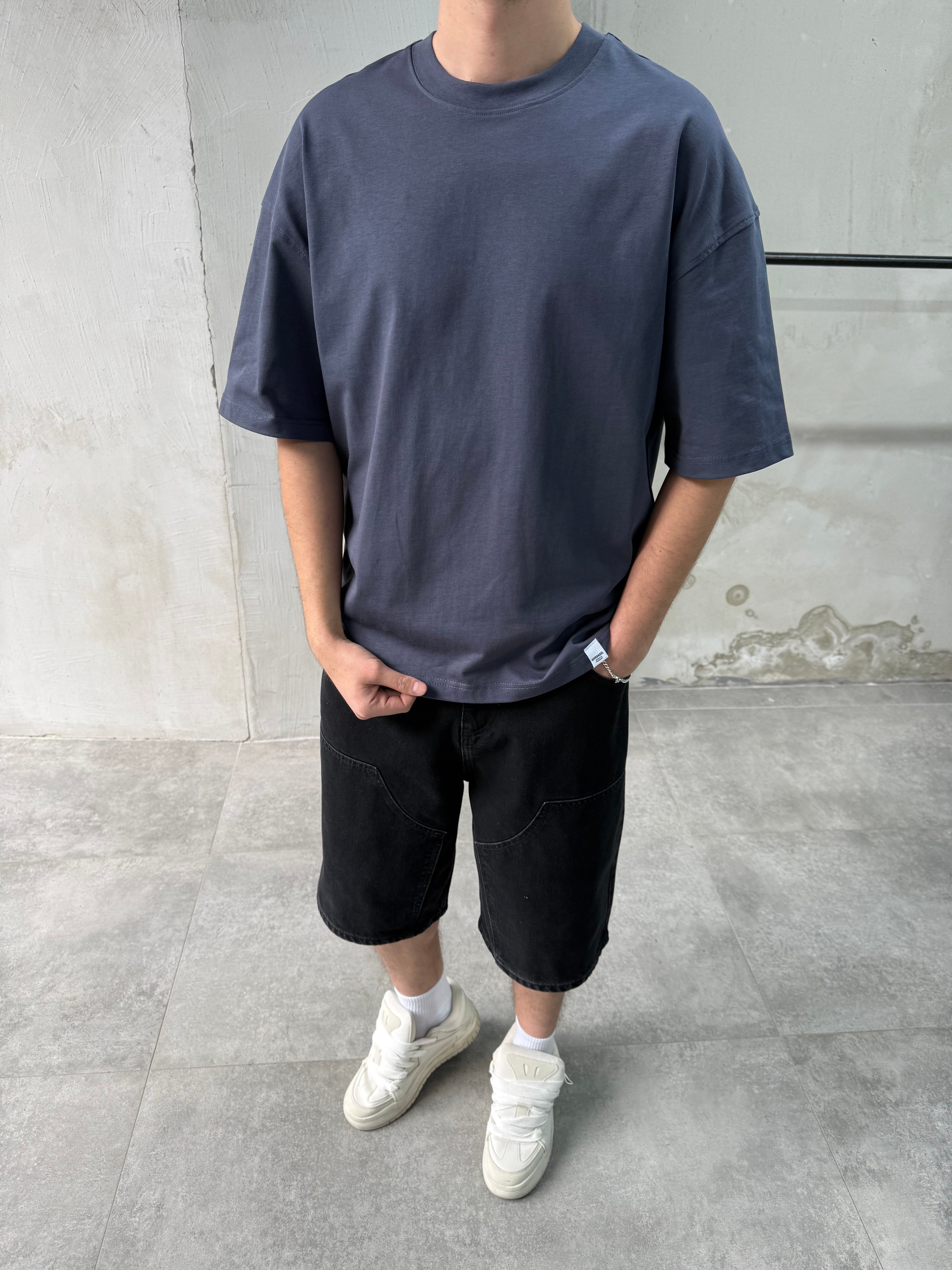 Basic Oversize Füme T-shirt