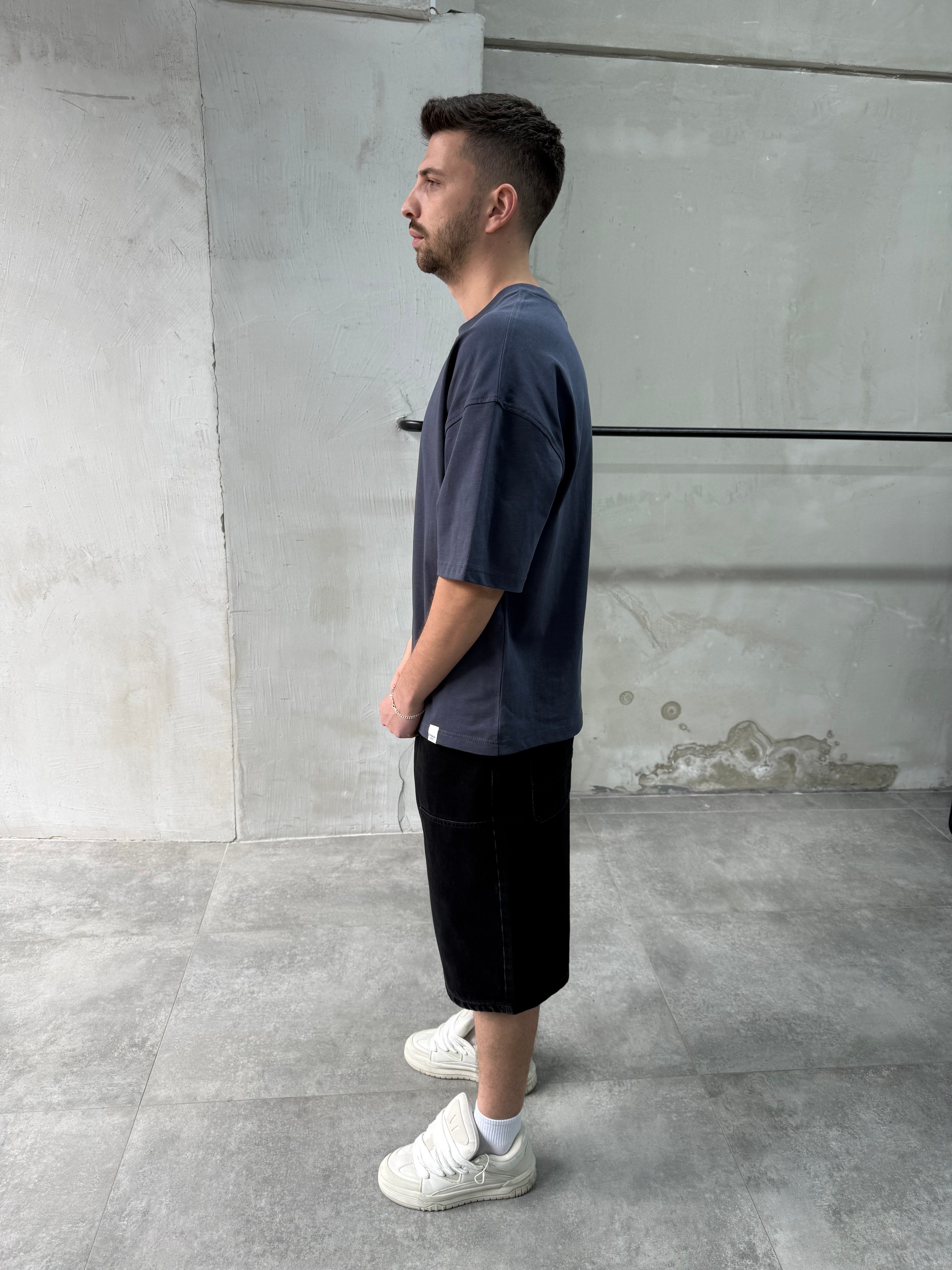 Basic Oversize Füme T-shirt