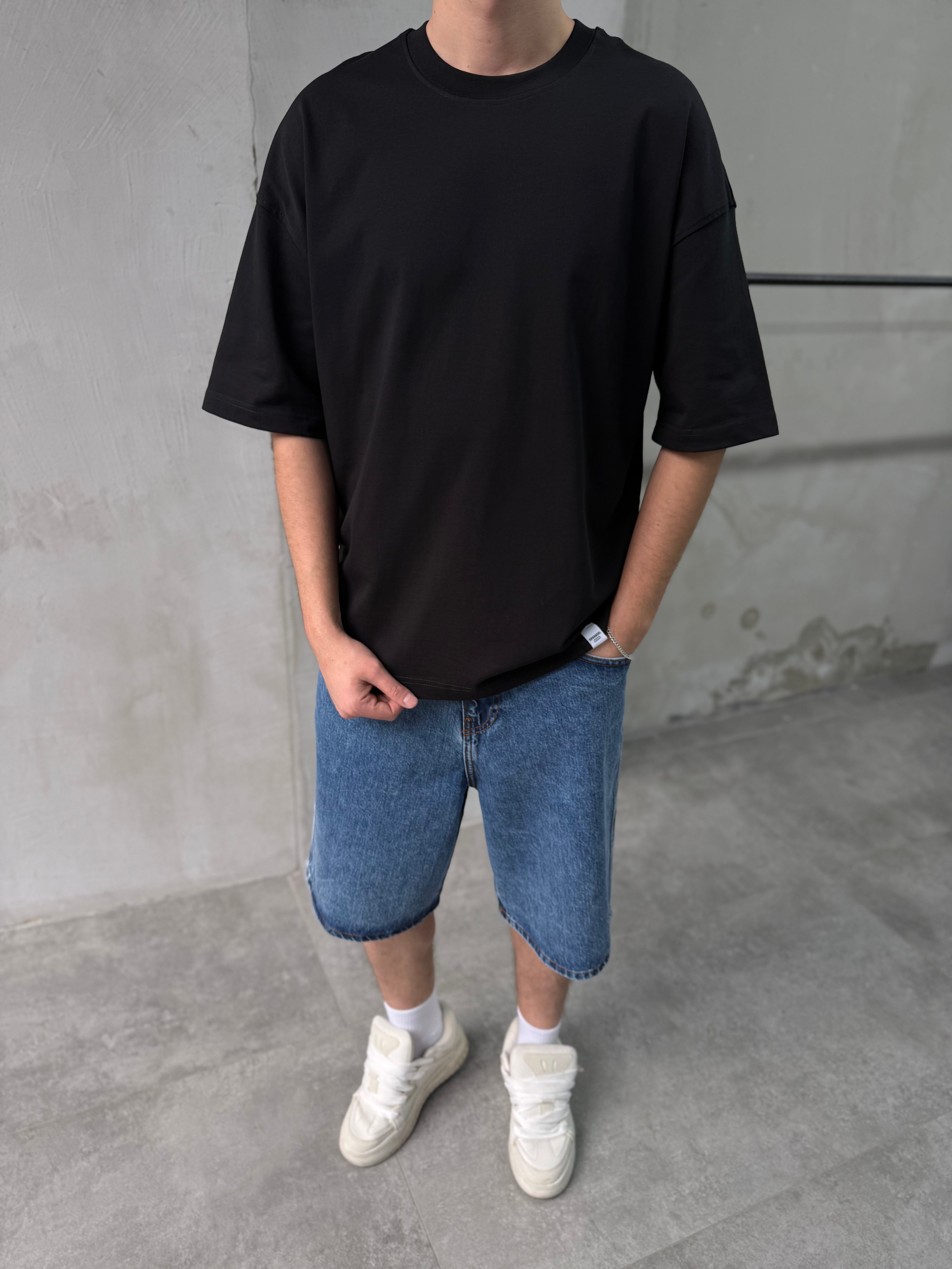 Basic Oversize Siyah T-shirt