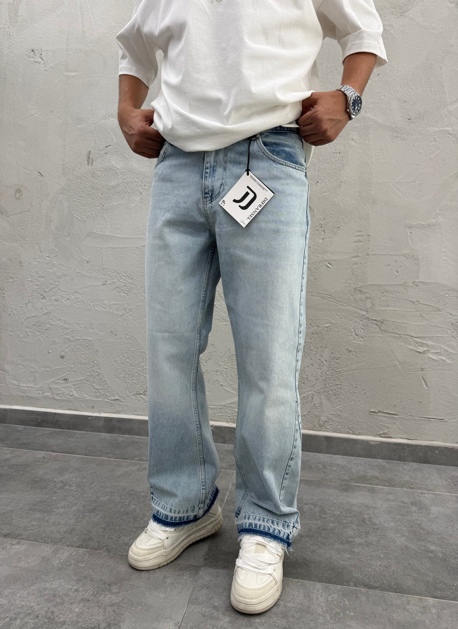 Efektli Yıkamalı Eskitme Flared Fit Jean