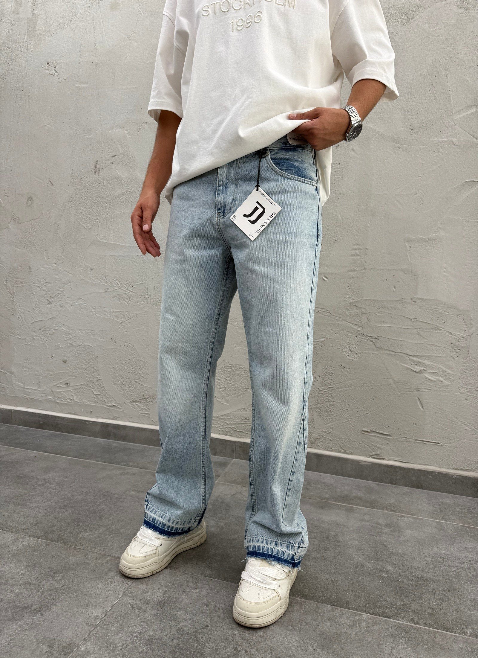 Efektli Yıkamalı Eskitme Flared Fit Jean