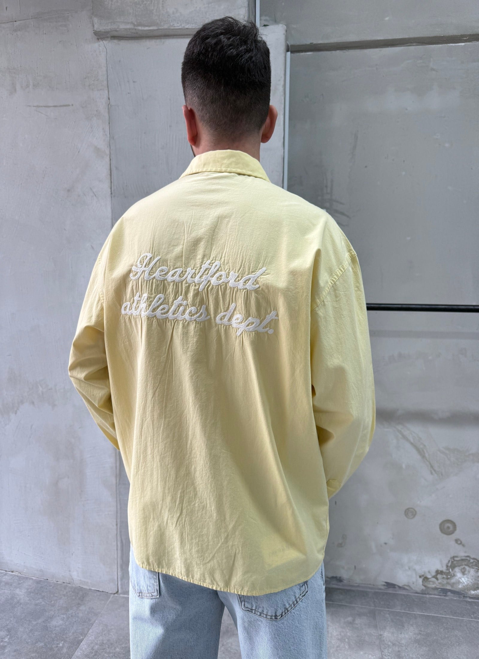 Heartford Nakışlı Oversize Sarı Gömlek