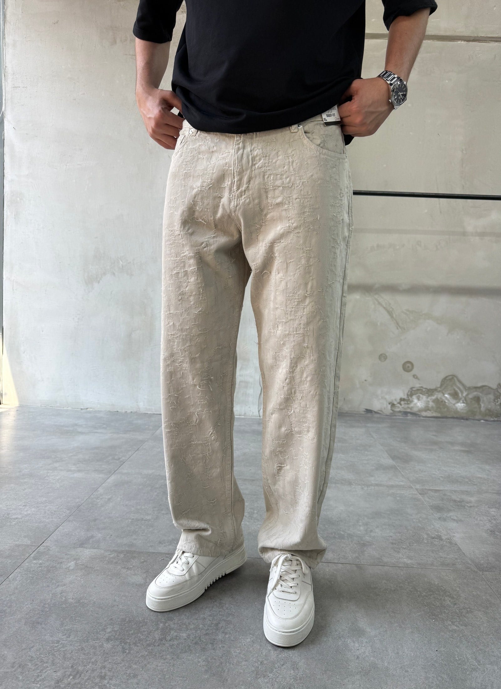 Jakar Desen Taş Baggy Pantolon