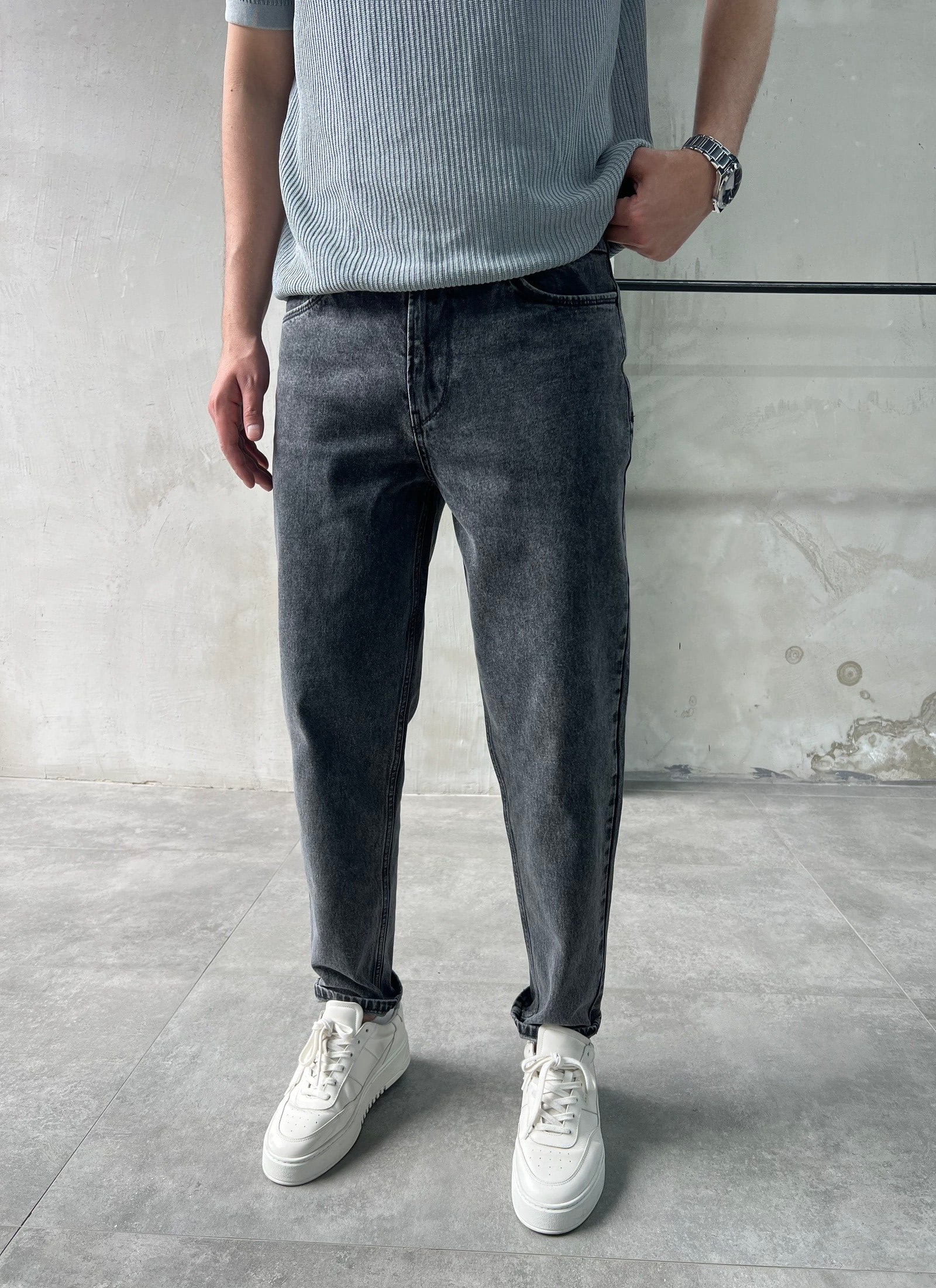 Rahat Kalıp Trend Fit Gri Boyfriend Jean