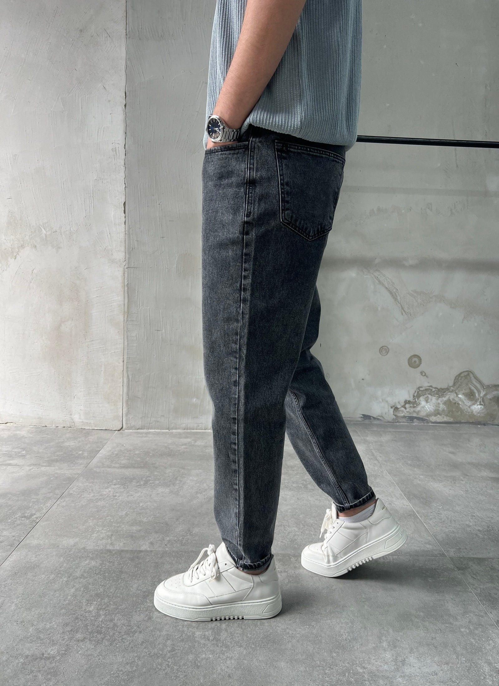 Rahat Kalıp Trend Fit Gri Boyfriend Jean
