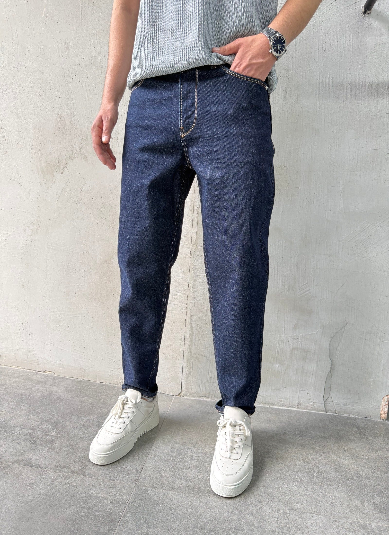 Rahat Kalıp Trend Fit Lacivert Boyfriend Jean