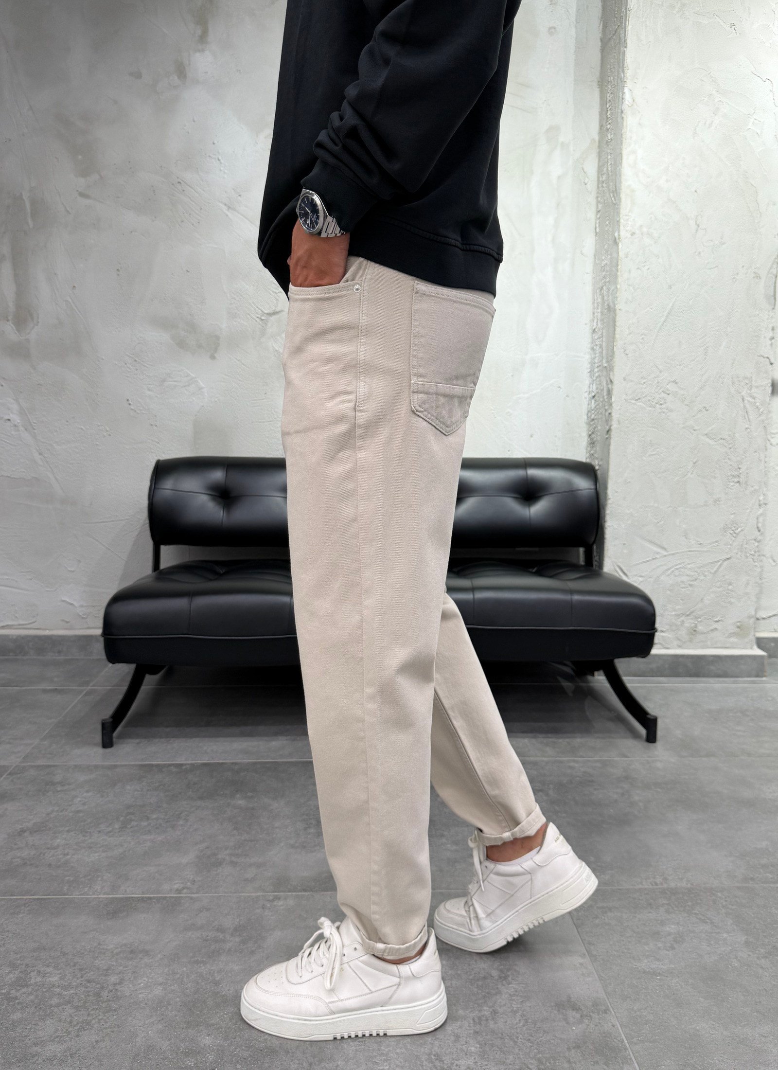 Urban Style Bej Boyfriend Jean