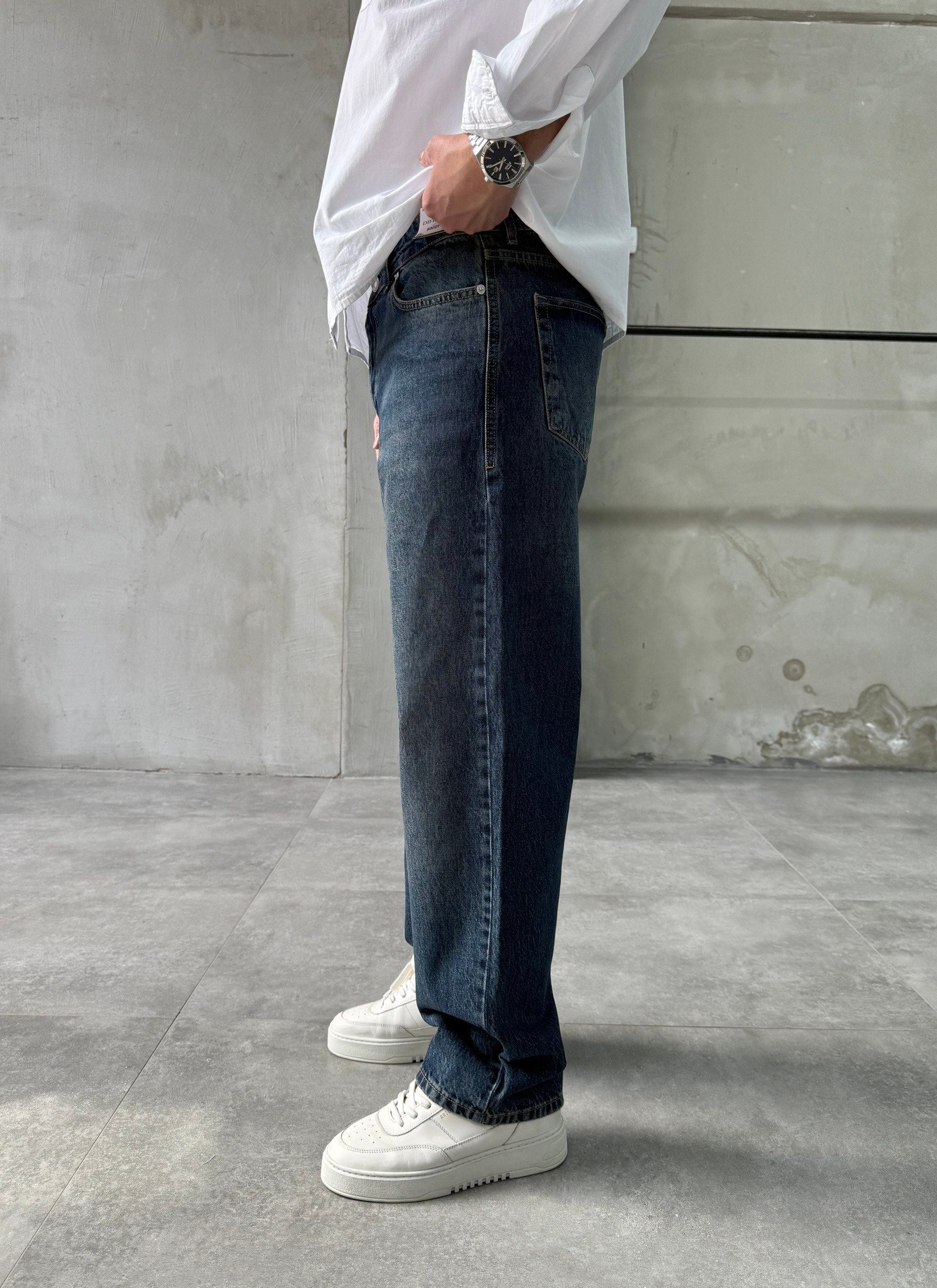 Yıkamalı Relaxed Fit Tintli Yeşil Boyfriend Jean