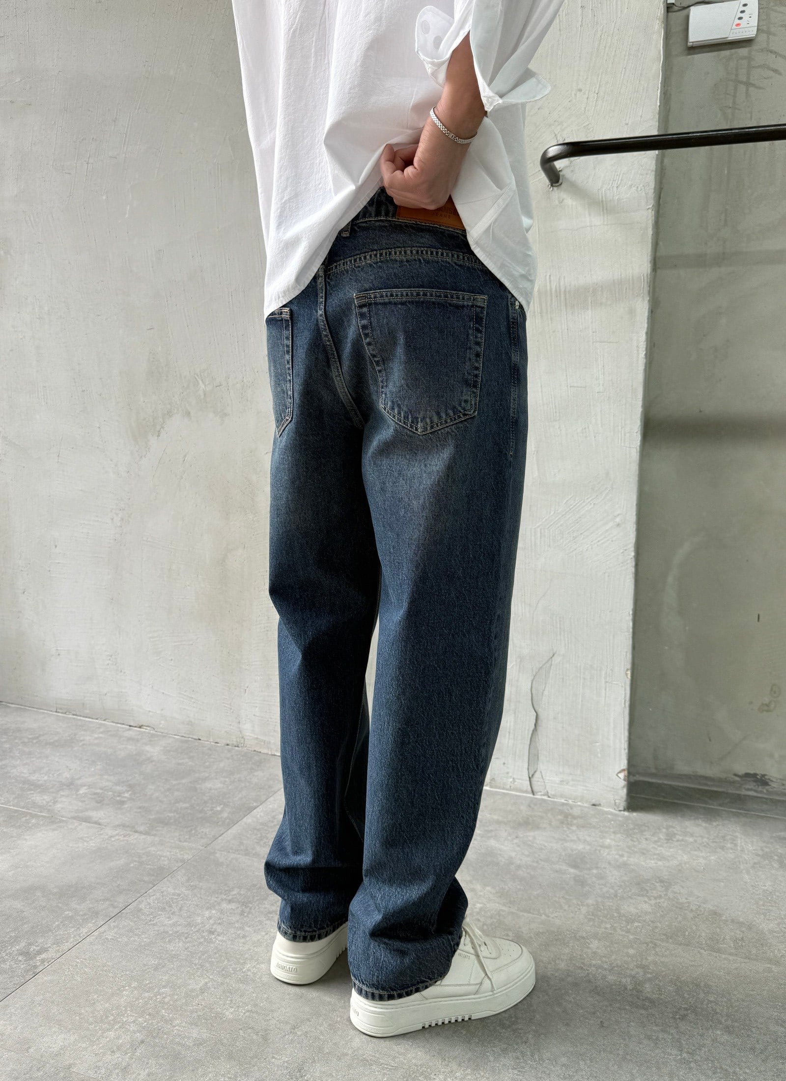 Yıkamalı Relaxed Fit Tintli Yeşil Boyfriend Jean