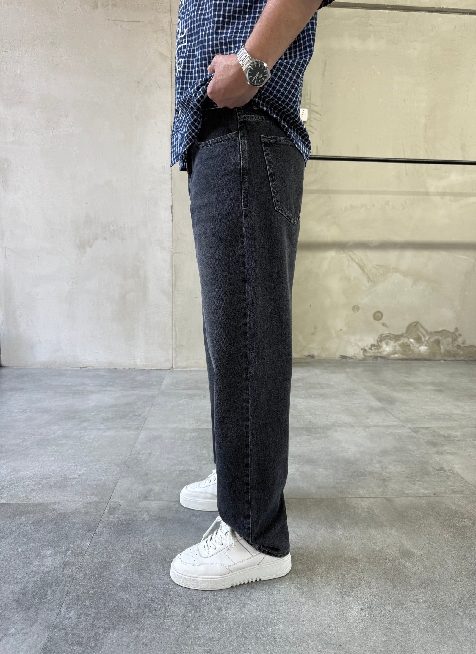 Yıkamalı Trend Model Antrasit Baggy Jean