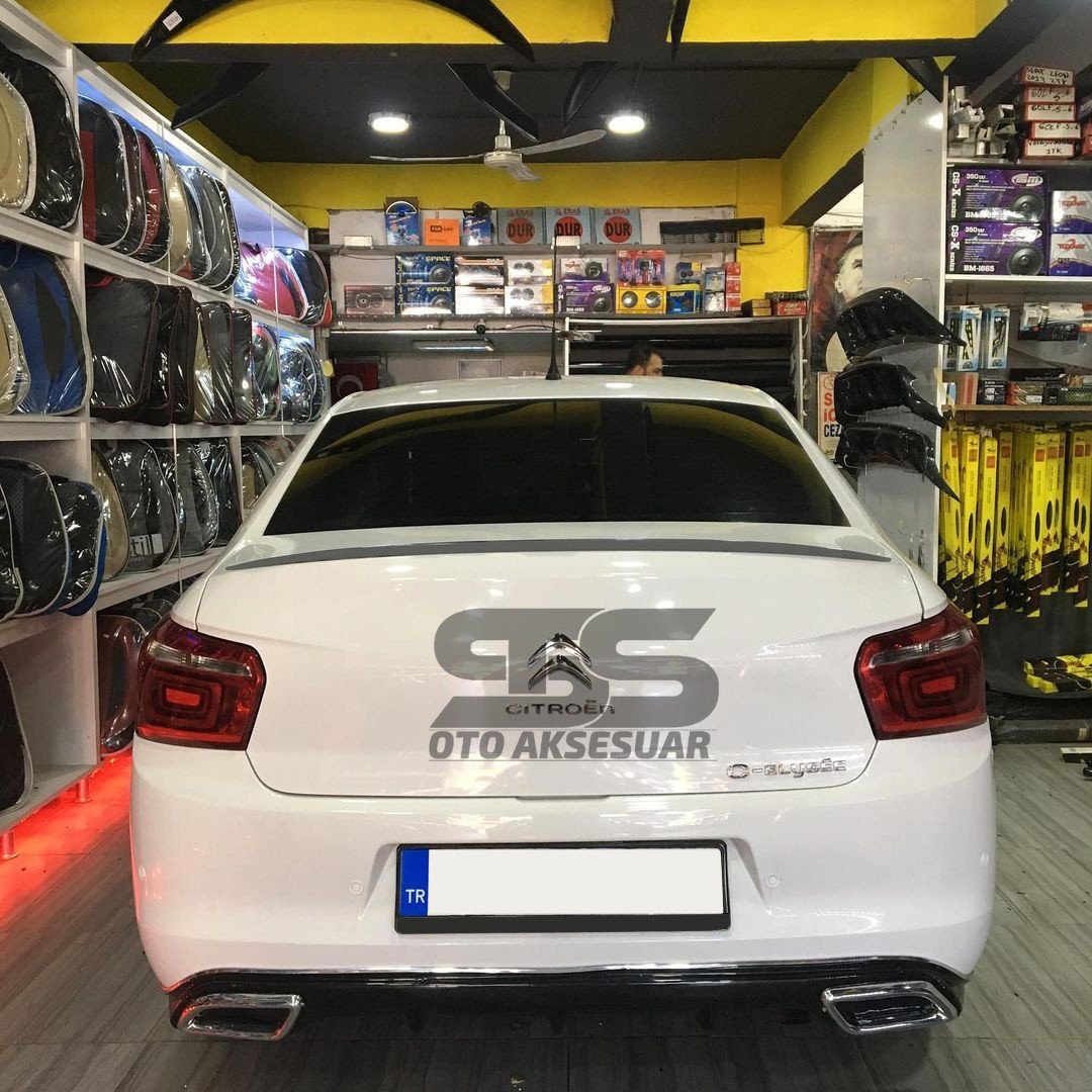  Citroen C Uyumlu Elysee Bagaj Üstü Slim Spoiler Parlak Beyaz