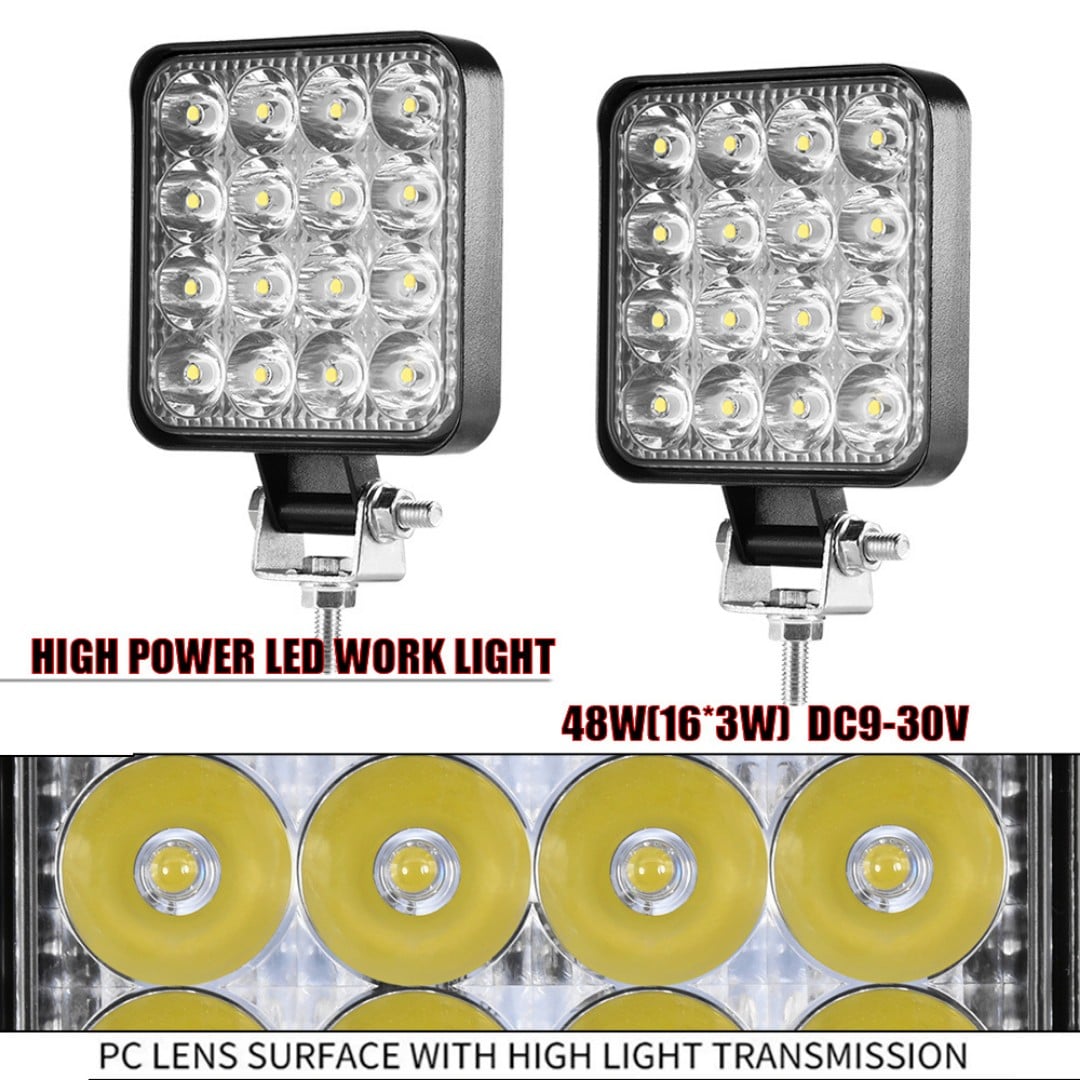 12 Adet 11x11 16 Led Kare Off Road Traktör Tir Kamyon Sis Fari Sis Lambasi Çalisma Lambasi Projektör