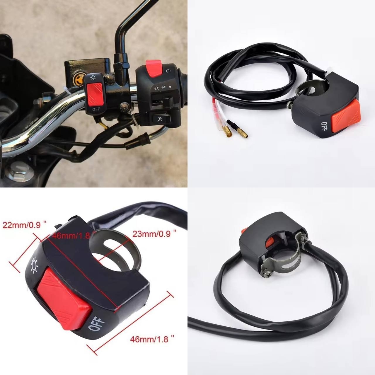 2 Adet 8 Ledli Motosiklet Scooter Uyumlu Led Sis Farı Açma Kapatma Tuşlu